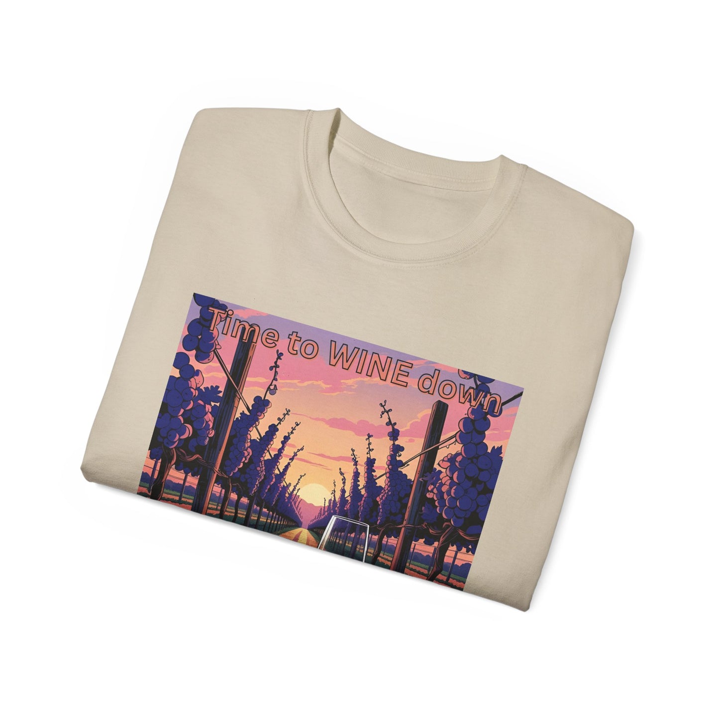 Time to Wine Down - Wine Lover's Unisex Cotton Tee - Perfect for Parties, Gifts, Relaxation, Wine Nights, and Celebrations