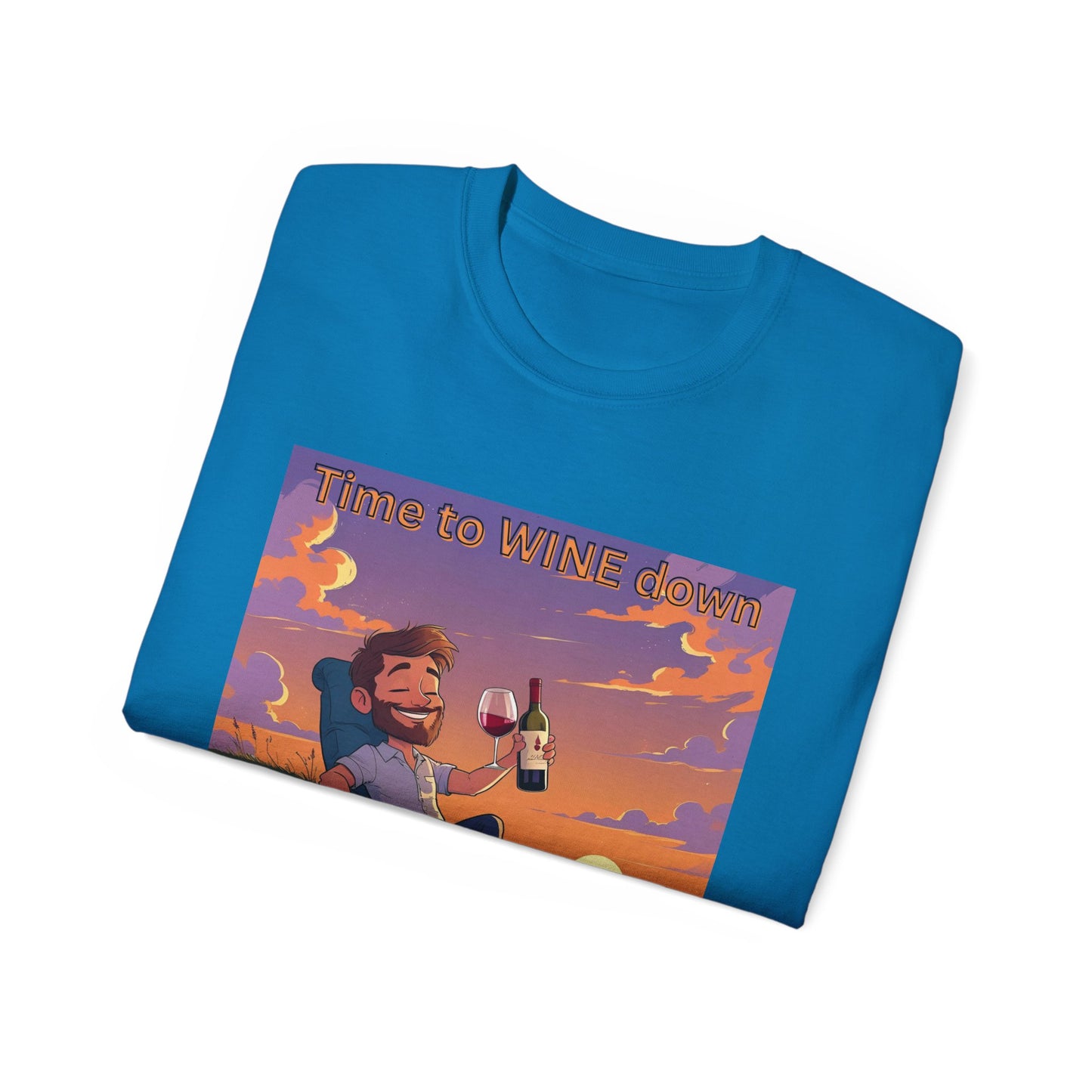 Time to Wine Down - Sunset Wine Vibes Tee, Relaxation Shirt, Unisex Graphic Tee, Gift for Wine Lovers, Summer Party Outfit, Chill Weekend Wear
