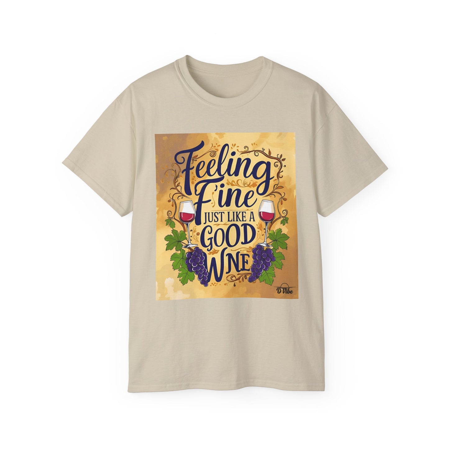 Feeling Fine Wine Unisex Tee, Wine Lover Shirt, Gift for Sommelier, Casual Wear, Funny Wine T-Shirt, Celebration Apparel