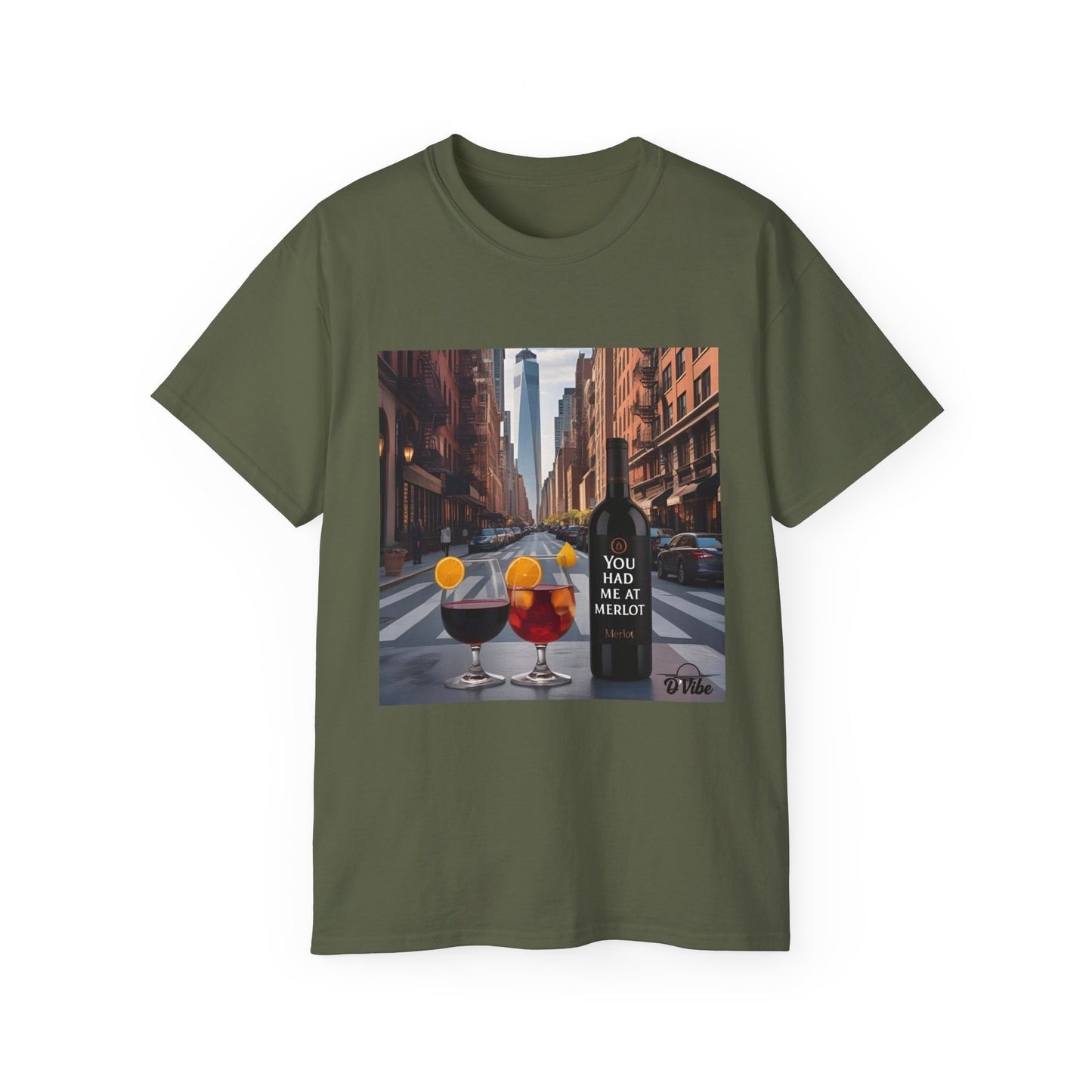 You Had Me at Merlot - Stylish Cityscape Tee with Cocktail Art - Perfect for Casual Outings, Summer Parties, Birthdays, or Unique Gifts, Art Lover's T-Shirt