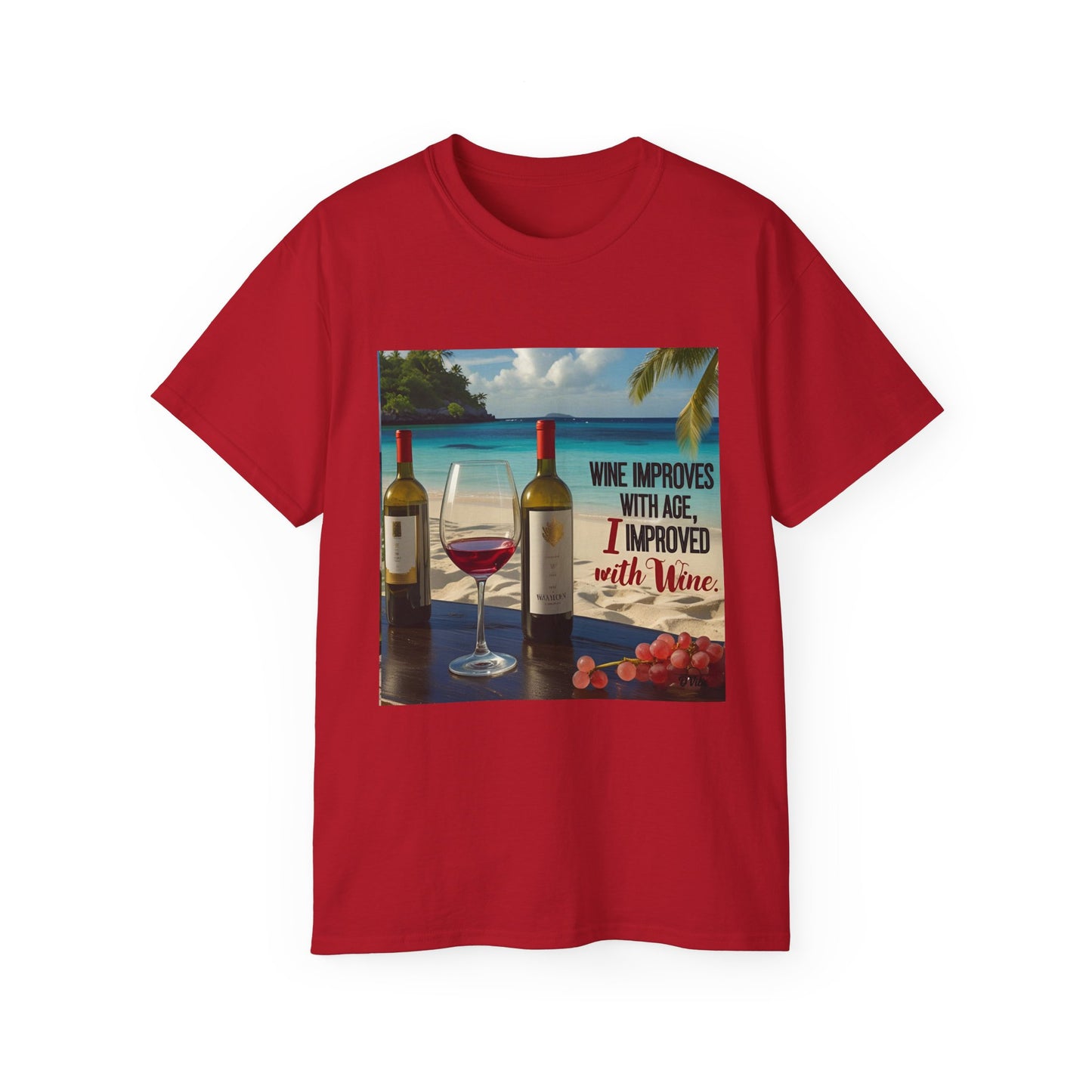 Improve with Wine - Wine Lovers Unisex Tee, Vintage Wine T-Shirt, Funny Gift for Wine Enthusiasts, Casual Summer Shirt, Great for Wine Lovers