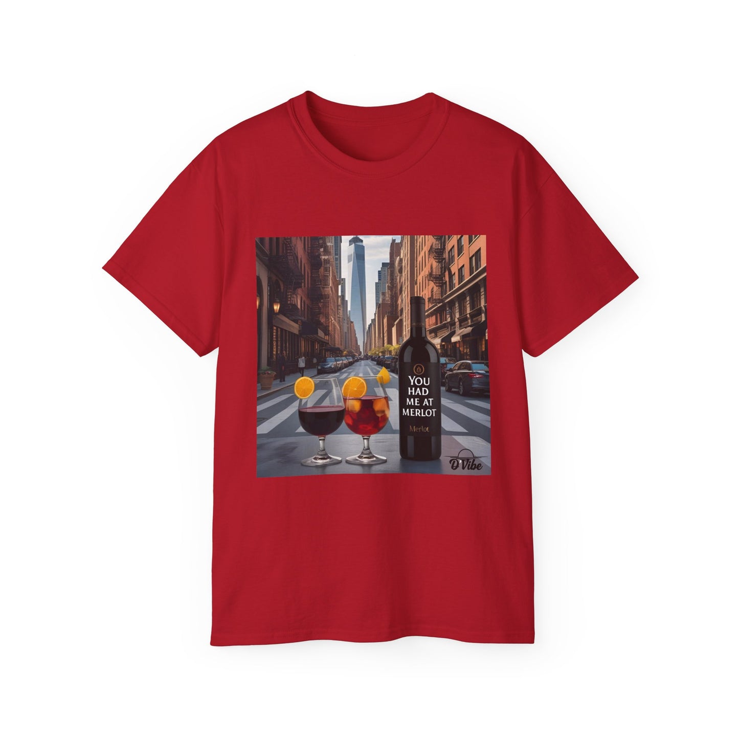 You Had Me at Merlot - Stylish Cityscape Tee with Cocktail Art - Perfect for Casual Outings, Summer Parties, Birthdays, or Unique Gifts, Art Lover's T-Shirt