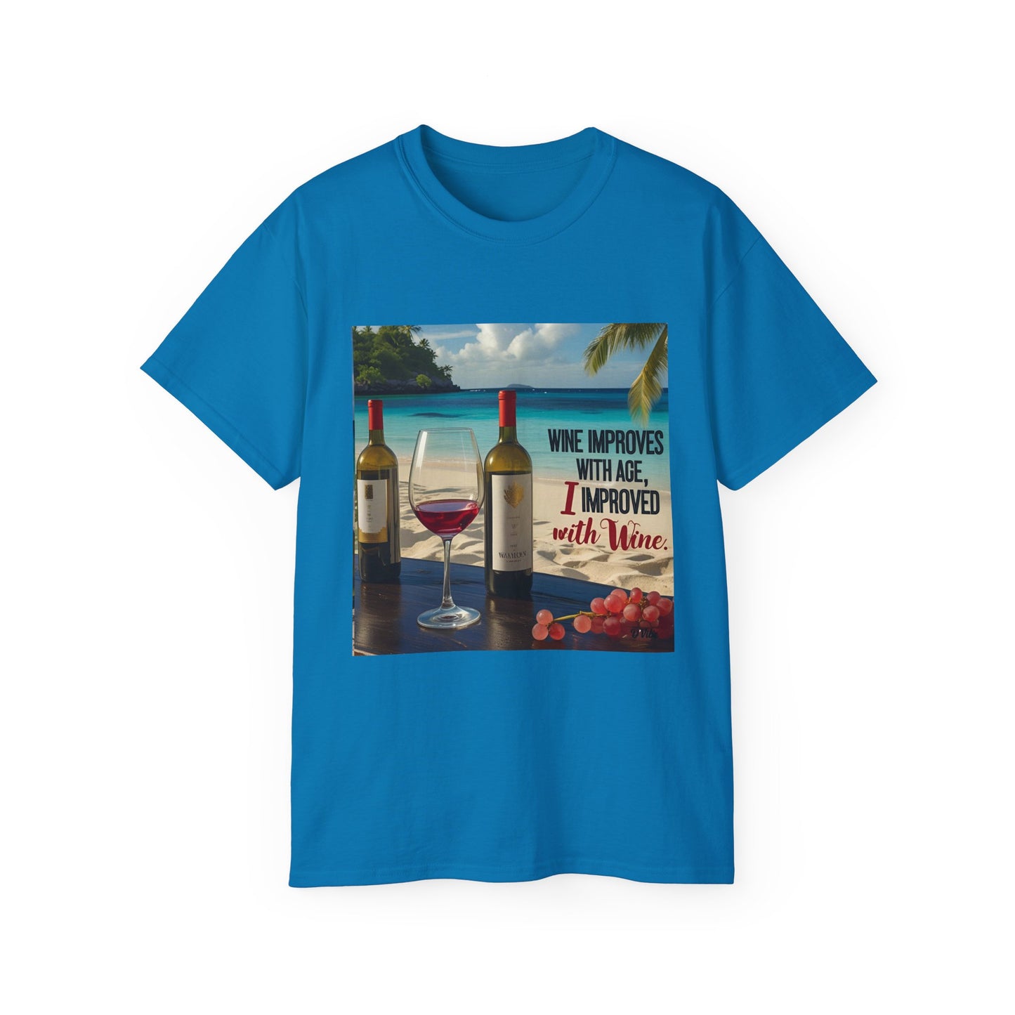 Improve with Wine - Wine Lovers Unisex Tee, Vintage Wine T-Shirt, Funny Gift for Wine Enthusiasts, Casual Summer Shirt, Great for Wine Lovers