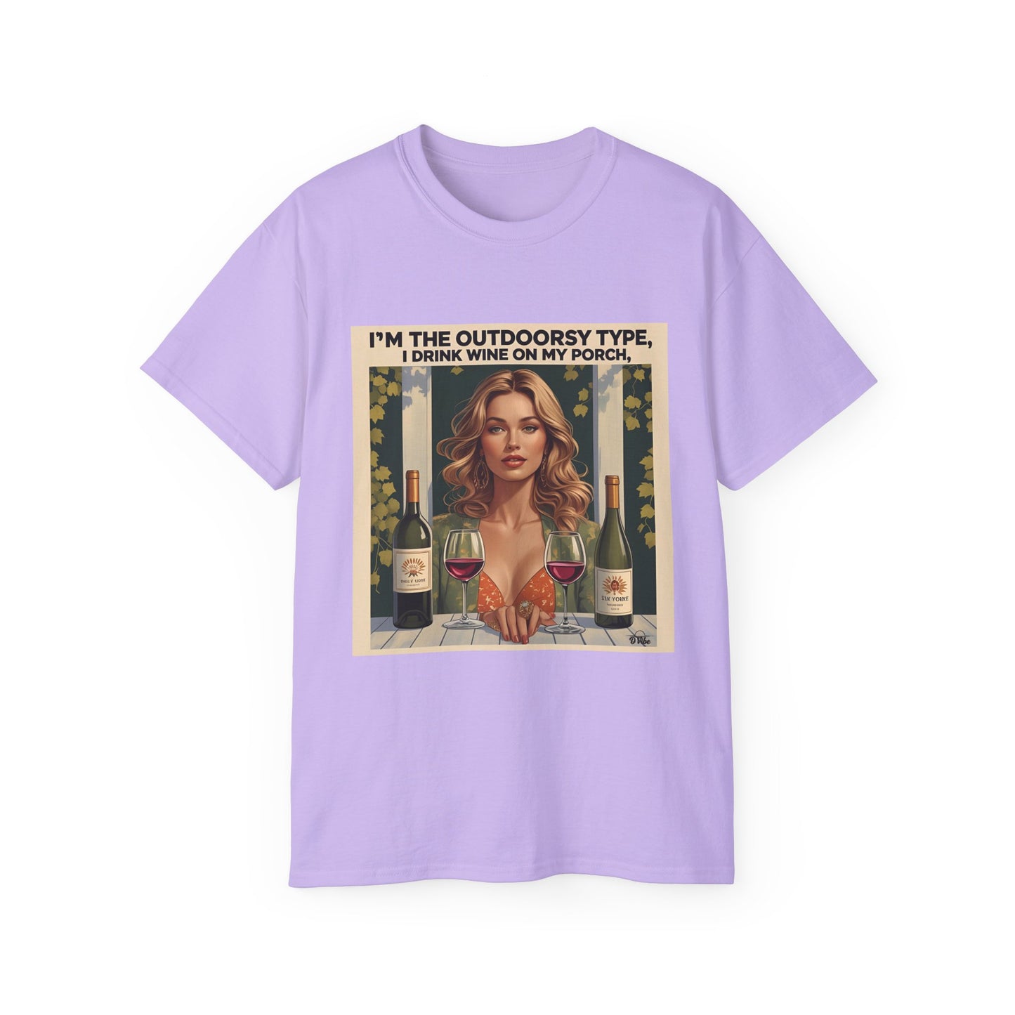 I Drink Wine on my Porch - Unisex Outdoor Wine Lover Tee, Celebrate Wine Enthusiasts, Funny T-Shirt for Porch Relaxation, Gift for Friends, Cozy Outdoor Vibe