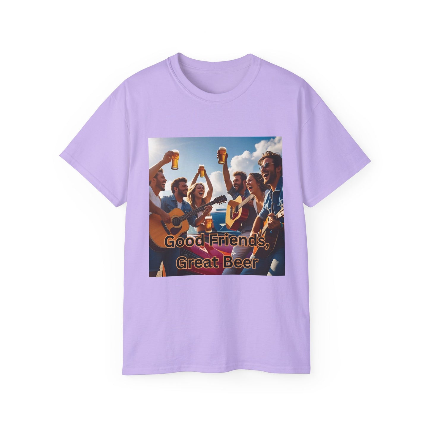 Good Friends, Great Beer Unisex Ultra Cotton Tee, Group Hangout Shirt, Party Apparel, Gift for Beer Lovers, Summer BBQ Outfit