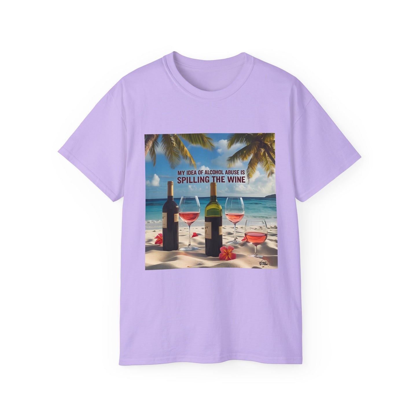 Spilling the Wine - Beach Vibes Wine Tee - Perfect for Summer Gatherings, Gift for Wine Lovers, Casual Outing, Relaxing at the Shore, Beach Party Apparel