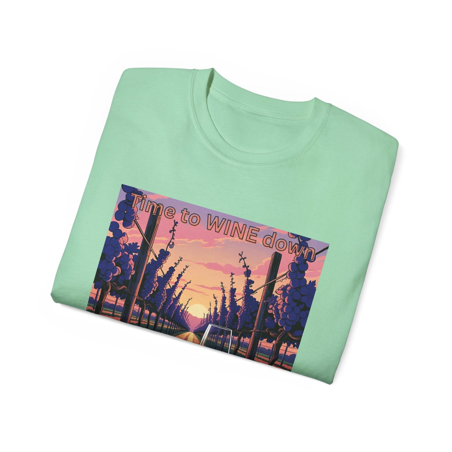 Time to Wine Down - Wine Lover's Unisex Cotton Tee - Perfect for Parties, Gifts, Relaxation, Wine Nights, and Celebrations
