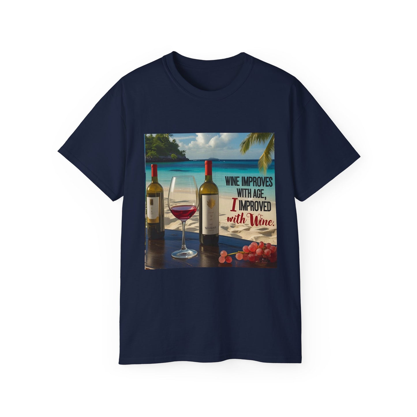 Improve with Wine - Wine Lovers Unisex Tee, Vintage Wine T-Shirt, Funny Gift for Wine Enthusiasts, Casual Summer Shirt, Great for Wine Lovers