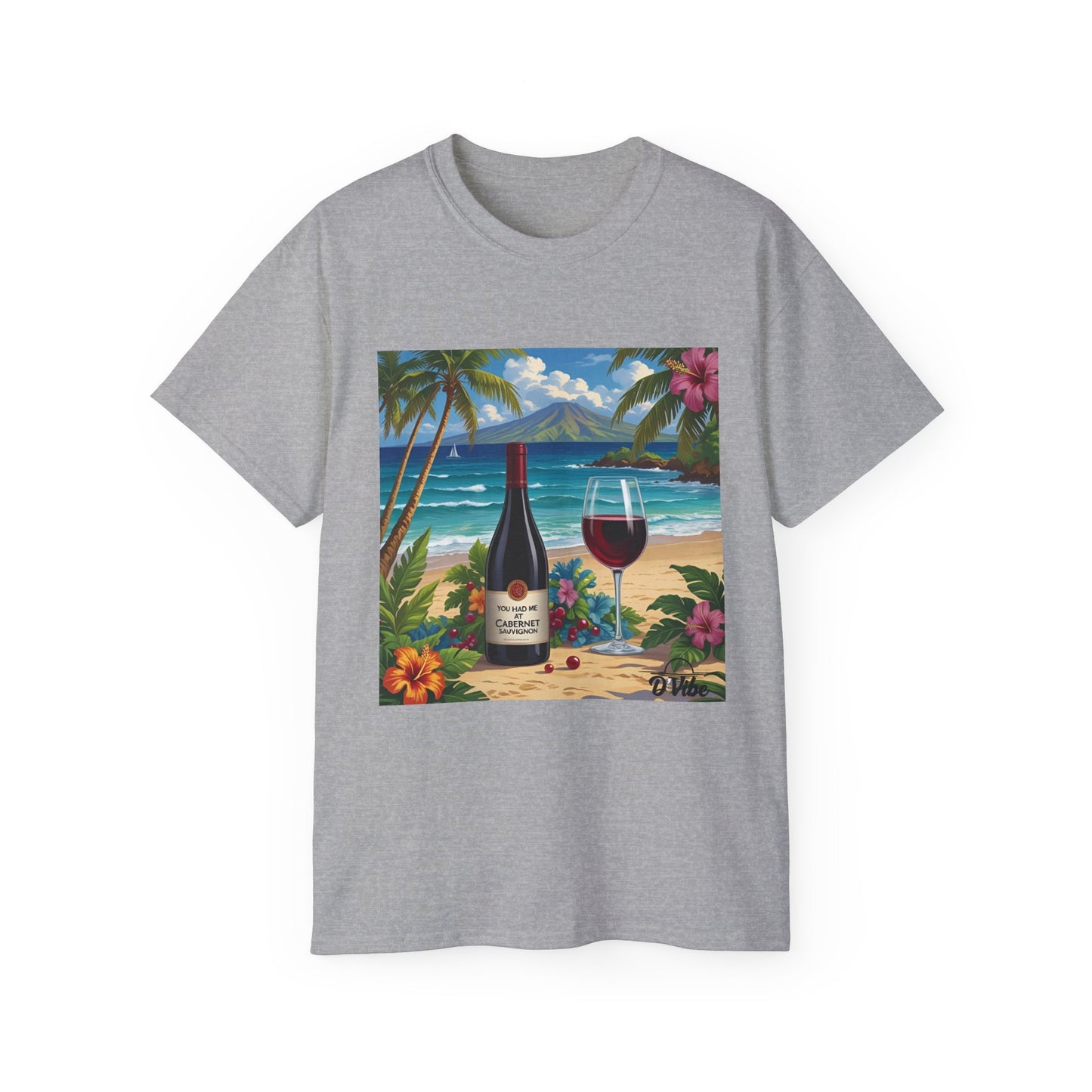 You Had Me at Cabernet - Tropical Wine Vibes Tee | Beach Lover's Unisex Cotton Shirt | Vacation Wear, Gift for Wine Enthusiasts, Summer Style