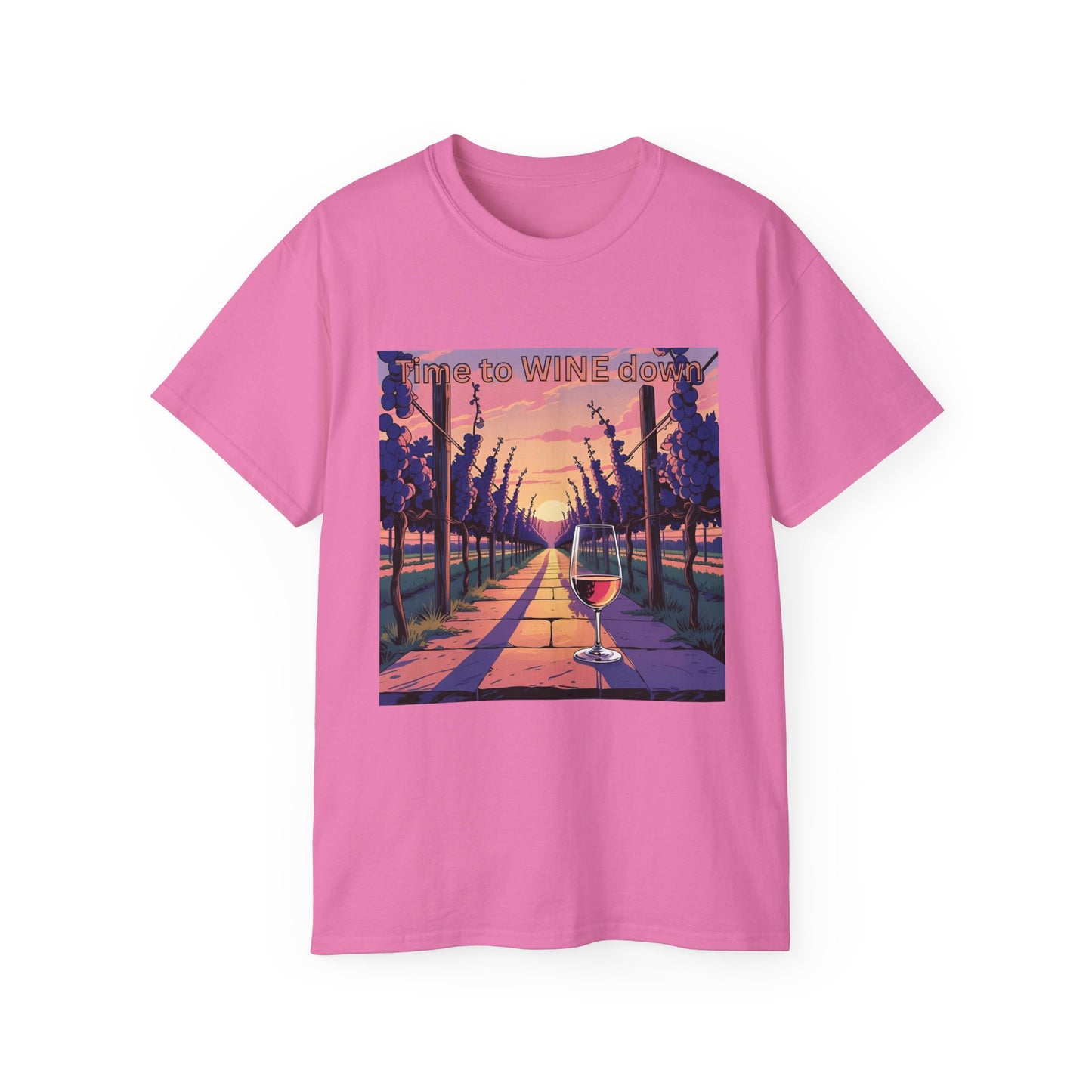 Time to Wine Down - Wine Lover's Unisex Cotton Tee - Perfect for Parties, Gifts, Relaxation, Wine Nights, and Celebrations