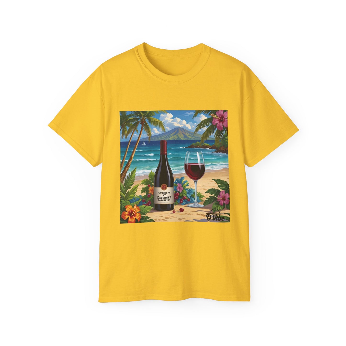 You Had Me at Cabernet - Tropical Wine Vibes Tee | Beach Lover's Unisex Cotton Shirt | Vacation Wear, Gift for Wine Enthusiasts, Summer Style