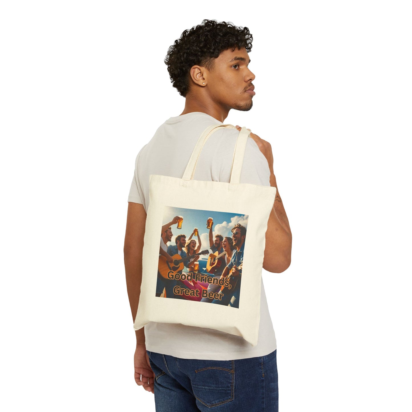 Good Friends, Great Beer - Craft Beer Tote Bag - Perfect for Friends Gatherings, Festivals, Beach Trips, Reusable Shopper, Gift for Beer Lovers