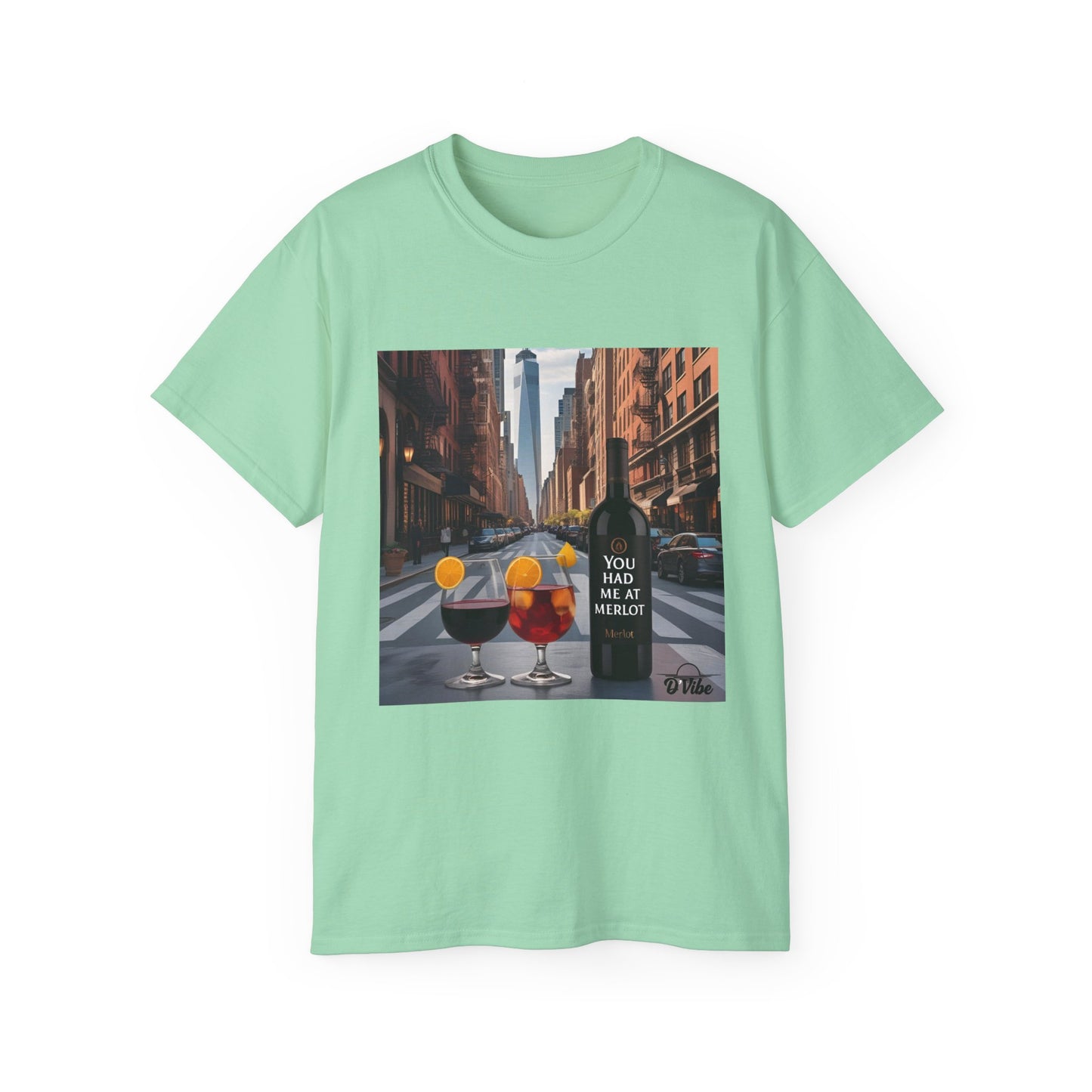 You Had Me at Merlot - Stylish Cityscape Tee with Cocktail Art - Perfect for Casual Outings, Summer Parties, Birthdays, or Unique Gifts, Art Lover's T-Shirt