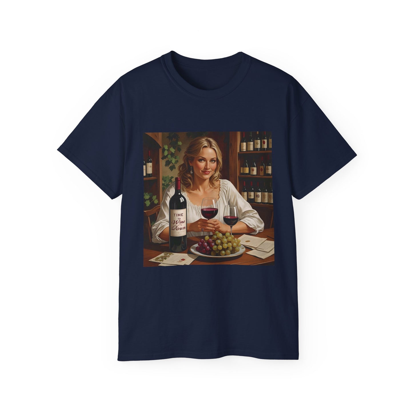 Time to Wine Down - Wine Lovers Unisex Ultra Cotton Tee - Vintage Wine Art Shirt, Funny Wine Tee, Gift for Wine Enthusiasts, Party Attire, Wine Lover Gift
