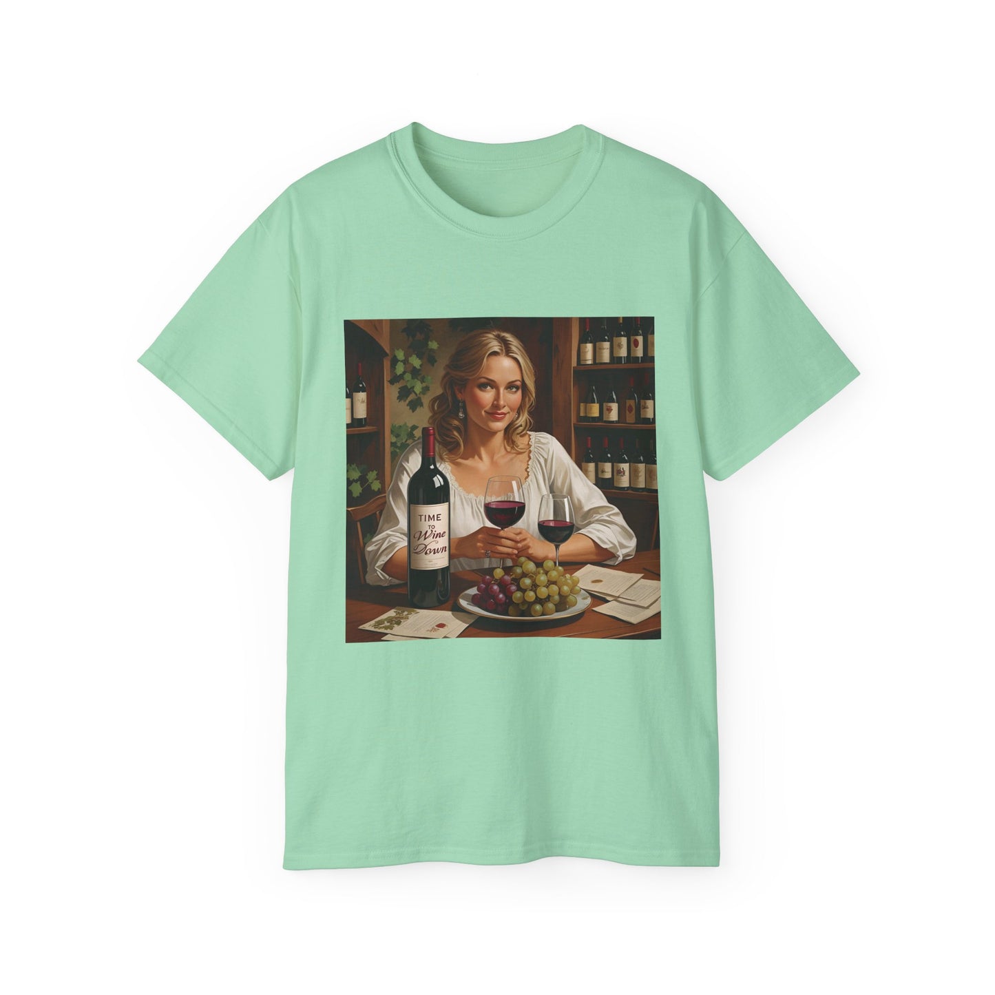 Time to Wine Down - Wine Lovers Unisex Ultra Cotton Tee - Vintage Wine Art Shirt, Funny Wine Tee, Gift for Wine Enthusiasts, Party Attire, Wine Lover Gift