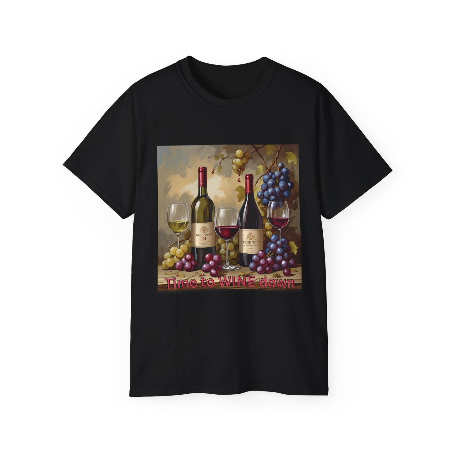 Time to Wine Down - Wine Lover Unisex Ultra Cotton Tee, Vintage Wine Design Perfect for Gifts