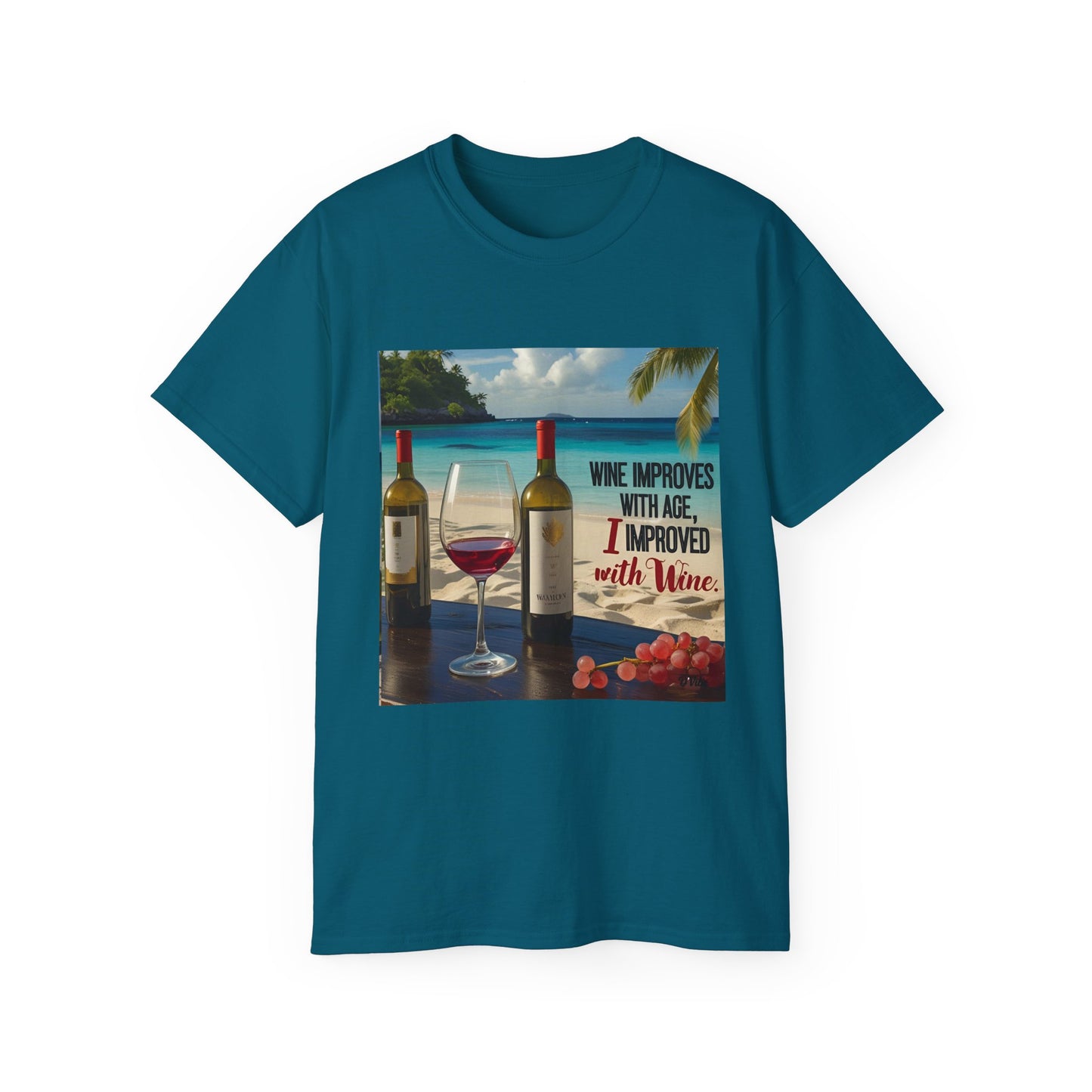 Improve with Wine - Wine Lovers Unisex Tee, Vintage Wine T-Shirt, Funny Gift for Wine Enthusiasts, Casual Summer Shirt, Great for Wine Lovers