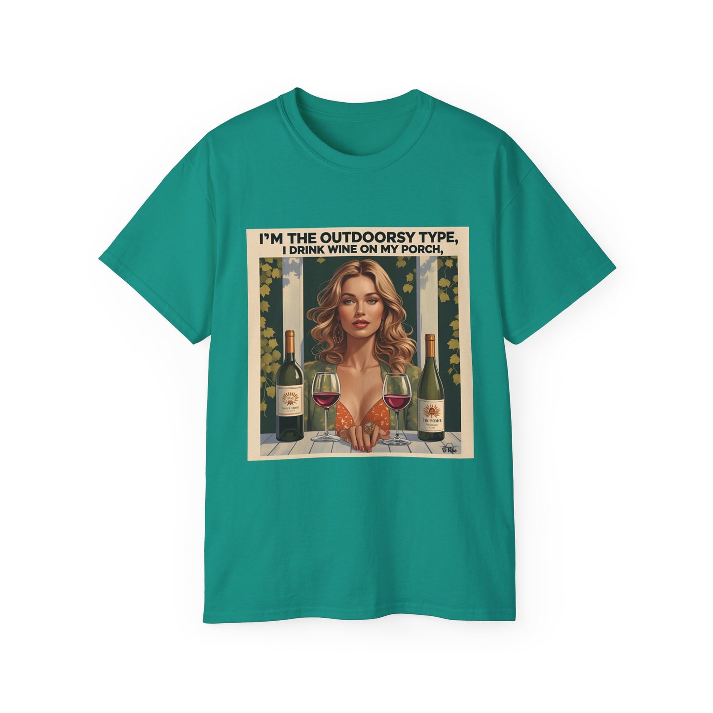 I Drink Wine on my Porch - Unisex Outdoor Wine Lover Tee, Celebrate Wine Enthusiasts, Funny T-Shirt for Porch Relaxation, Gift for Friends, Cozy Outdoor Vibe