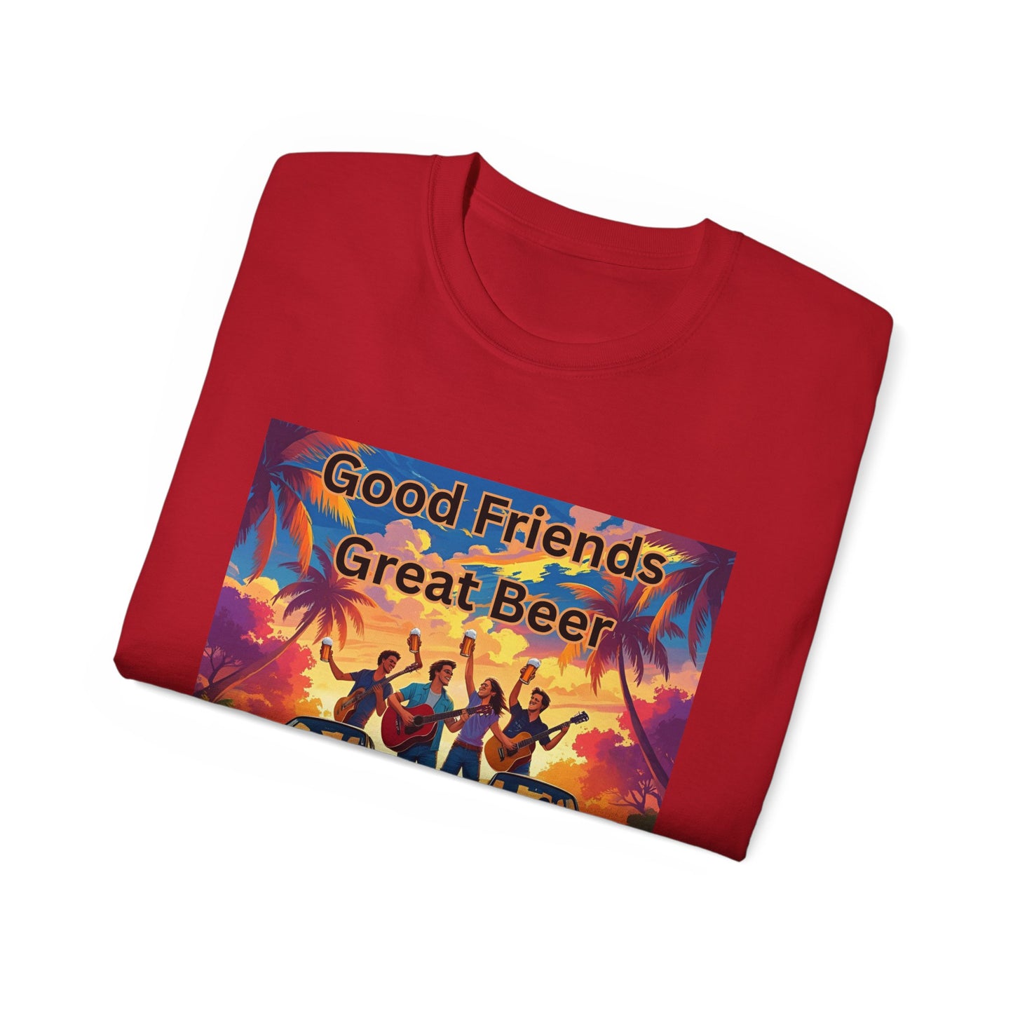 Good Friends Great Beer Unisex Tee, Casual Summer Shirt, Gift for Friends, Beer Lovers T-Shirt, Retro Vibe Graphic Tee
