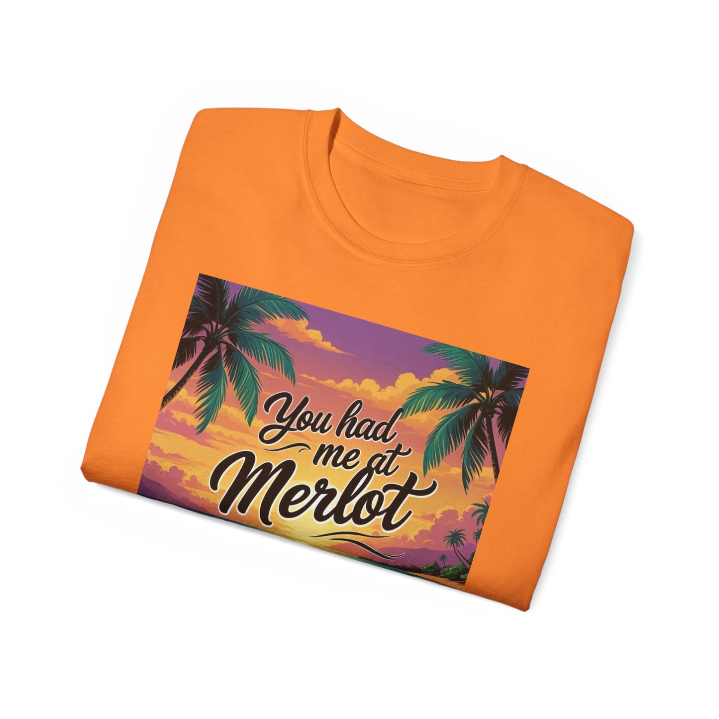 You Had Me at Merlot - T-Shirt with Vintage Wine Merlot Design - You Had Me at Merlot, Unisex Cotton Tee, Great for Wine Lovers, Summer Parties, Gift Idea