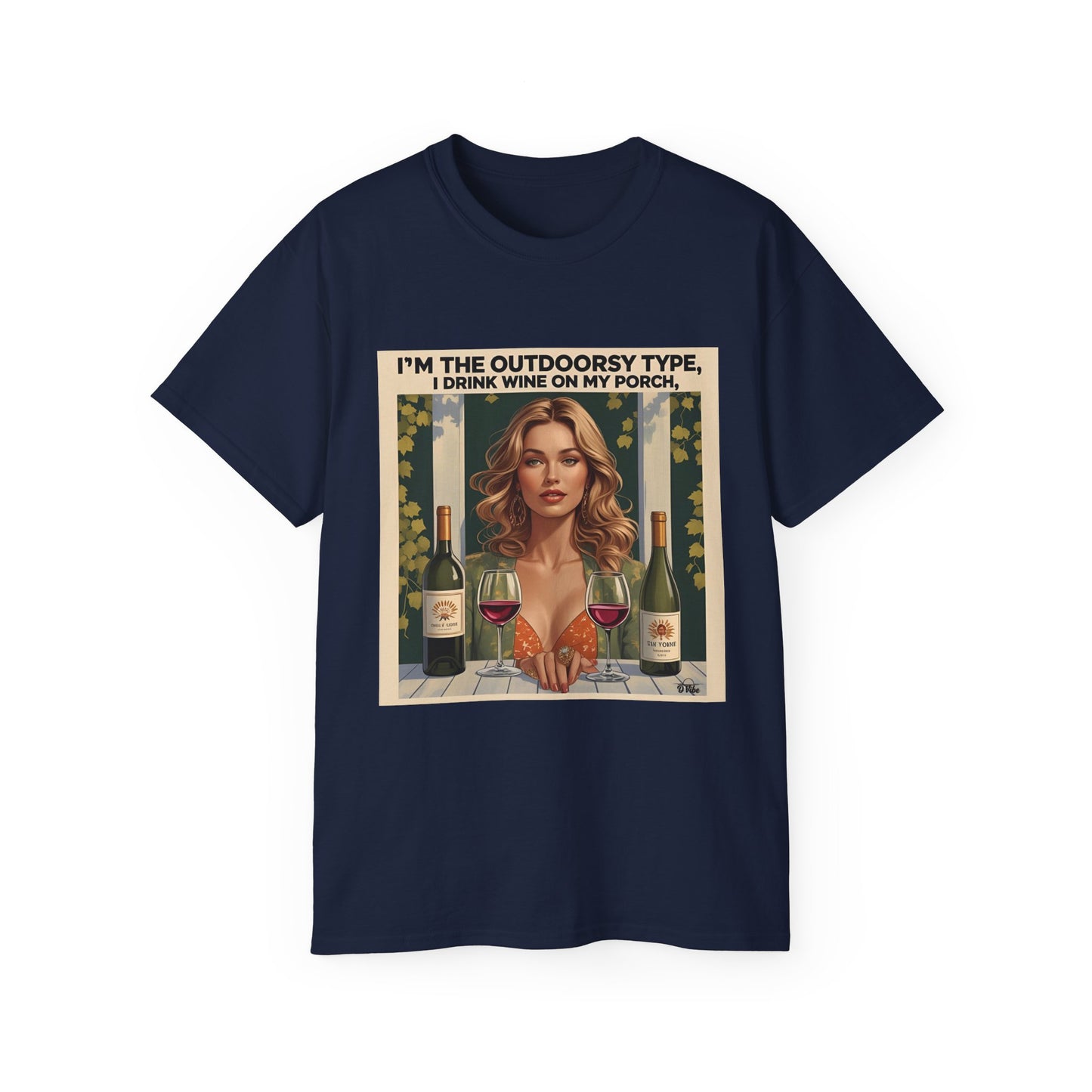 I Drink Wine on my Porch - Unisex Outdoor Wine Lover Tee, Celebrate Wine Enthusiasts, Funny T-Shirt for Porch Relaxation, Gift for Friends, Cozy Outdoor Vibe