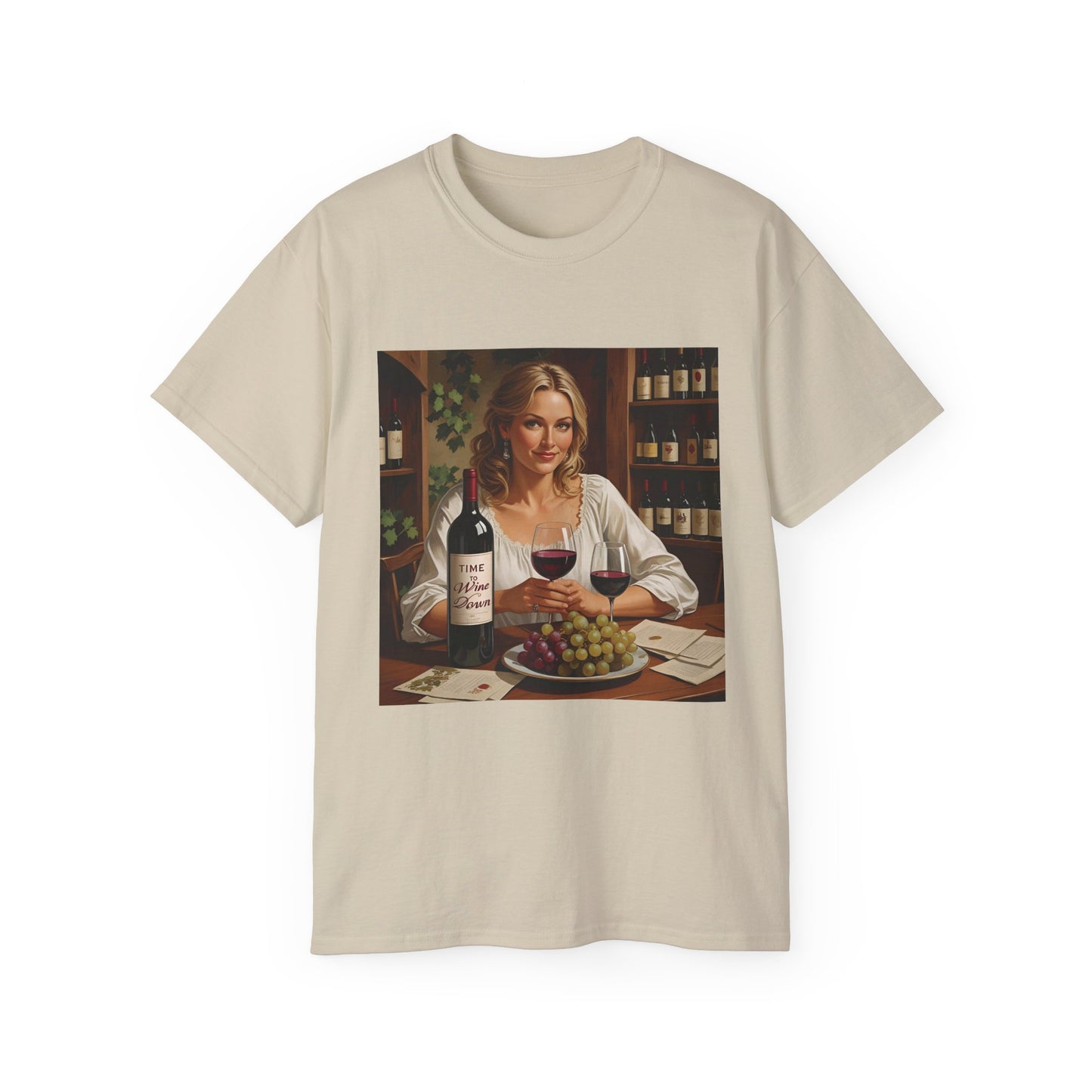 Time to Wine Down - Wine Lovers Unisex Ultra Cotton Tee - Vintage Wine Art Shirt, Funny Wine Tee, Gift for Wine Enthusiasts, Party Attire, Wine Lover Gift