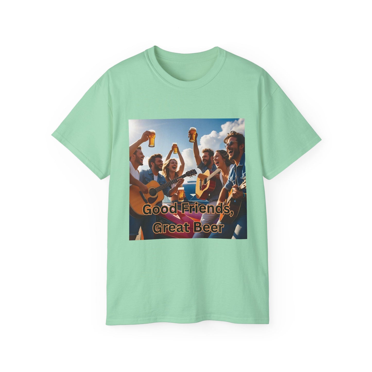 Good Friends, Great Beer Unisex Ultra Cotton Tee, Group Hangout Shirt, Party Apparel, Gift for Beer Lovers, Summer BBQ Outfit
