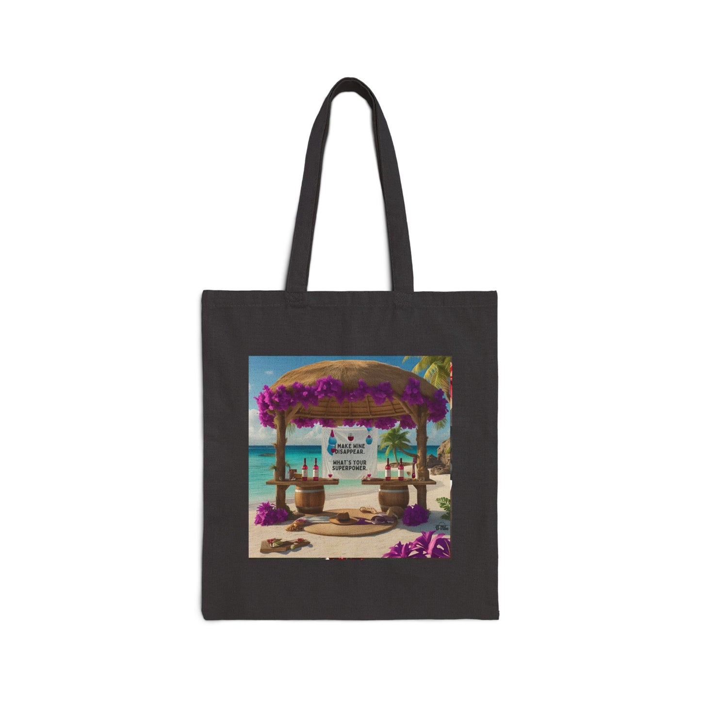 I Make WIne Disappear, What's Your Superpower - Tropical Beach Tote Bag | Summer Vibes, Eco-Friendly, Reusable Shopping Bag, Gift for Travelers, Beach Lover Accessories