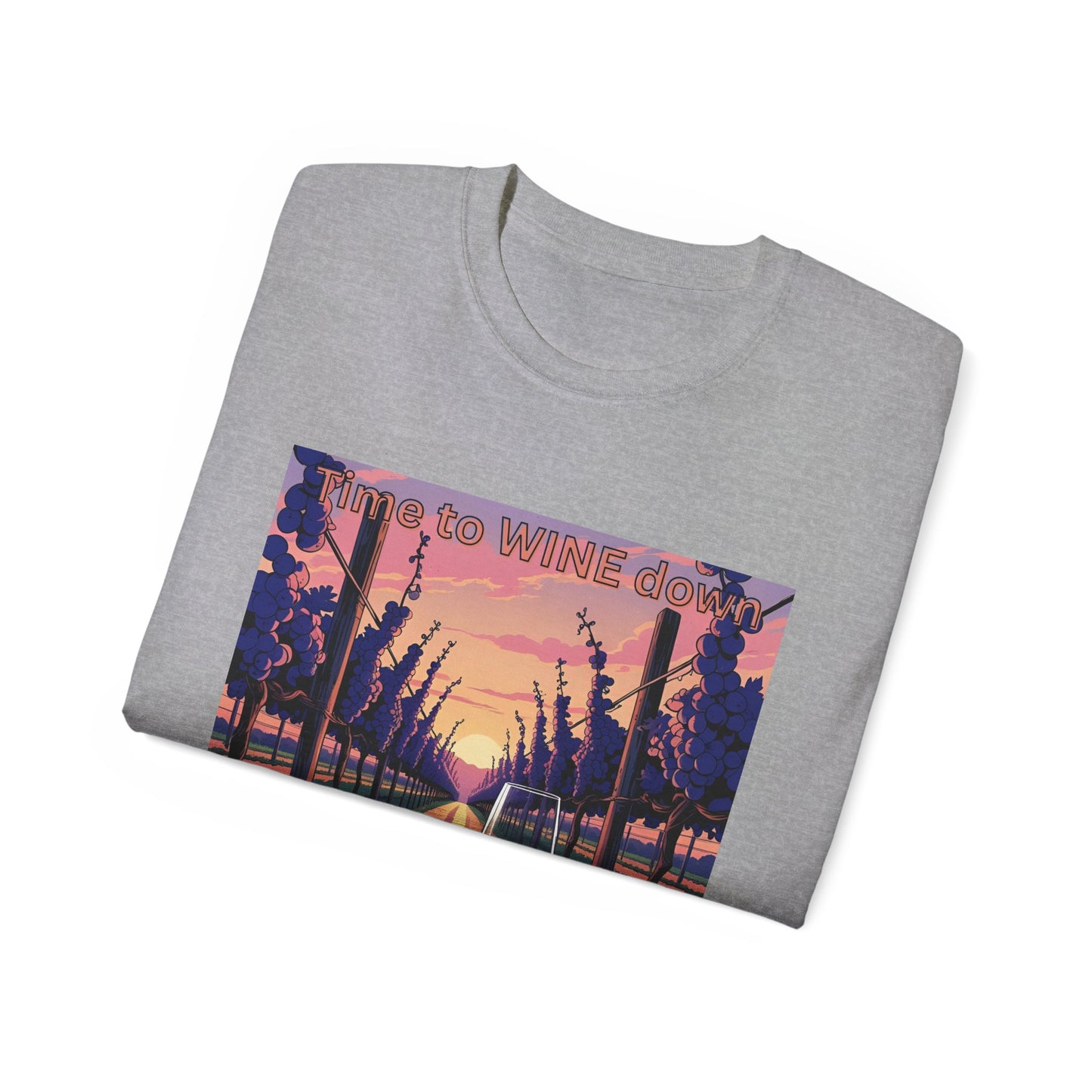 Time to Wine Down - Wine Lover's Unisex Cotton Tee - Perfect for Parties, Gifts, Relaxation, Wine Nights, and Celebrations