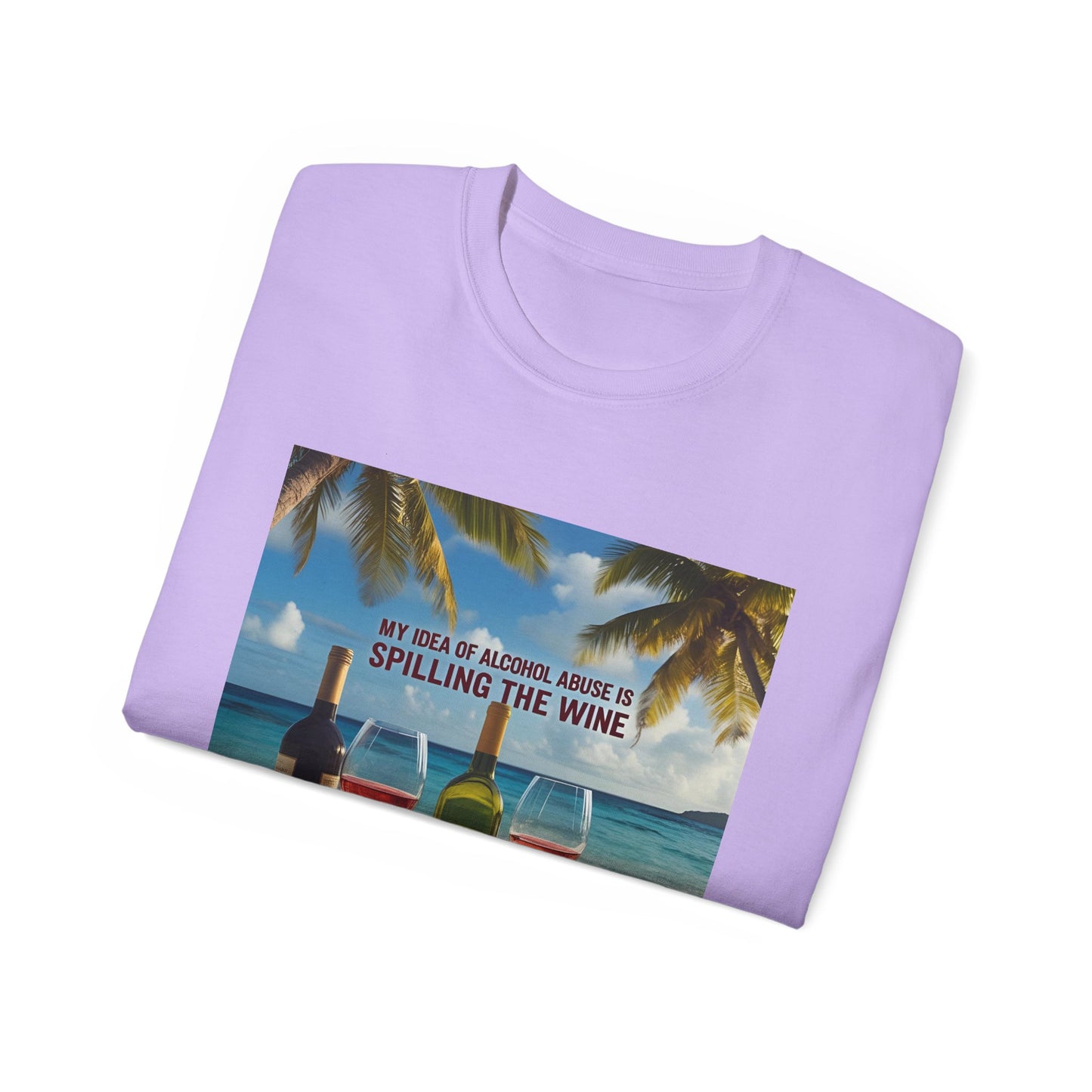 Spilling the Wine - Beach Vibes Wine Tee - Perfect for Summer Gatherings, Gift for Wine Lovers, Casual Outing, Relaxing at the Shore, Beach Party Apparel