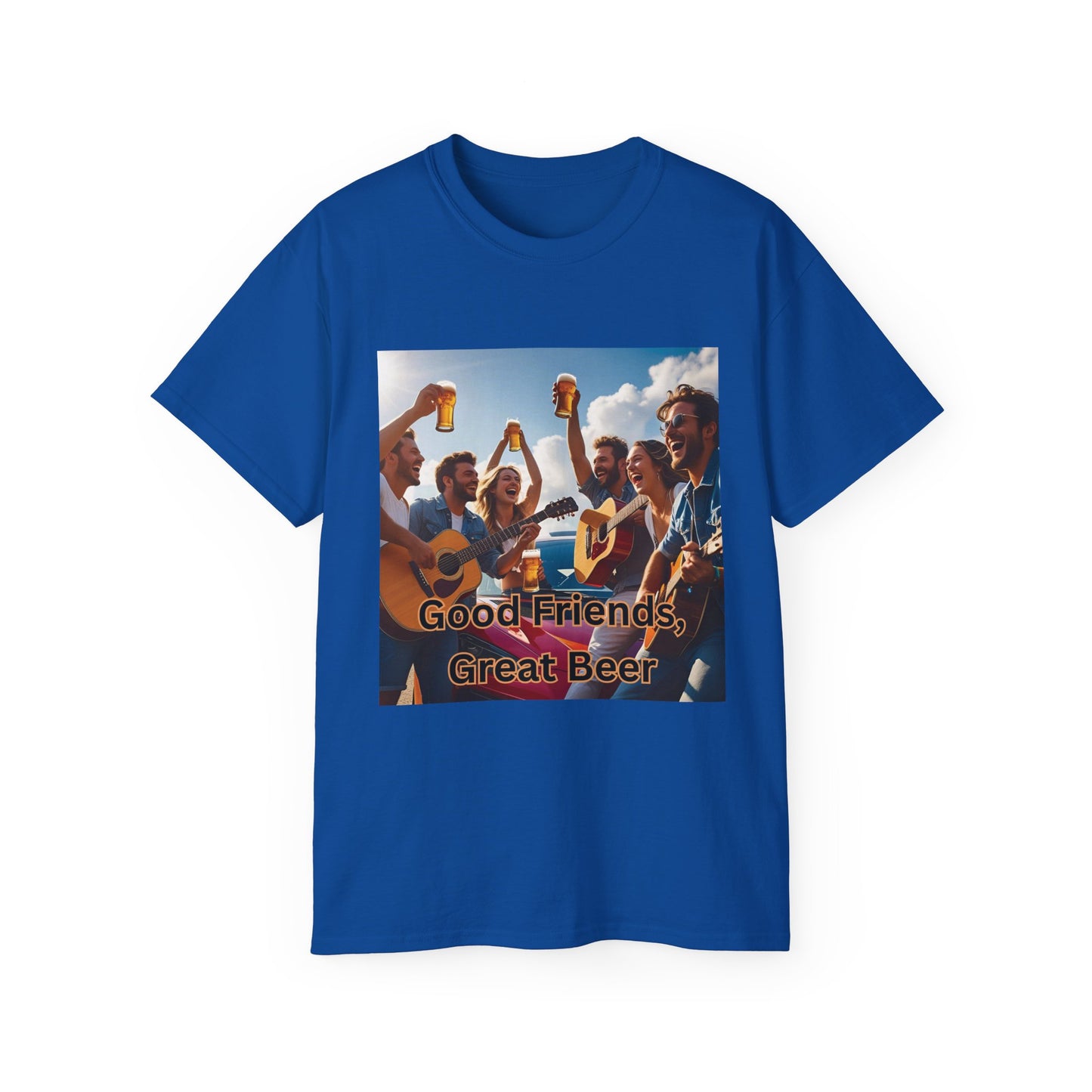 Good Friends, Great Beer Unisex Ultra Cotton Tee, Group Hangout Shirt, Party Apparel, Gift for Beer Lovers, Summer BBQ Outfit