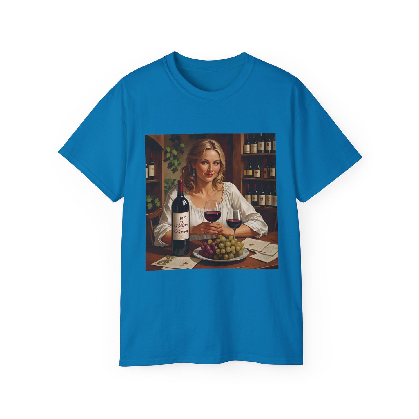 Time to Wine Down - Wine Lovers Unisex Ultra Cotton Tee - Vintage Wine Art Shirt, Funny Wine Tee, Gift for Wine Enthusiasts, Party Attire, Wine Lover Gift