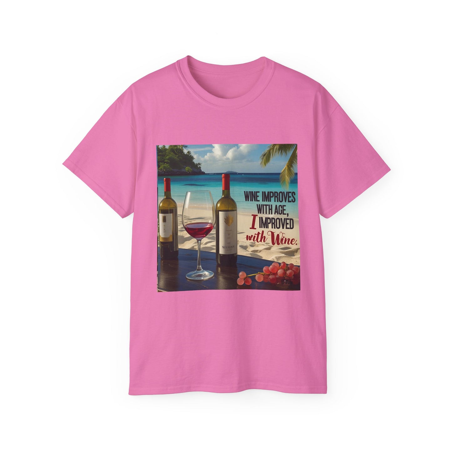 Improve with Wine - Wine Lovers Unisex Tee, Vintage Wine T-Shirt, Funny Gift for Wine Enthusiasts, Casual Summer Shirt, Great for Wine Lovers