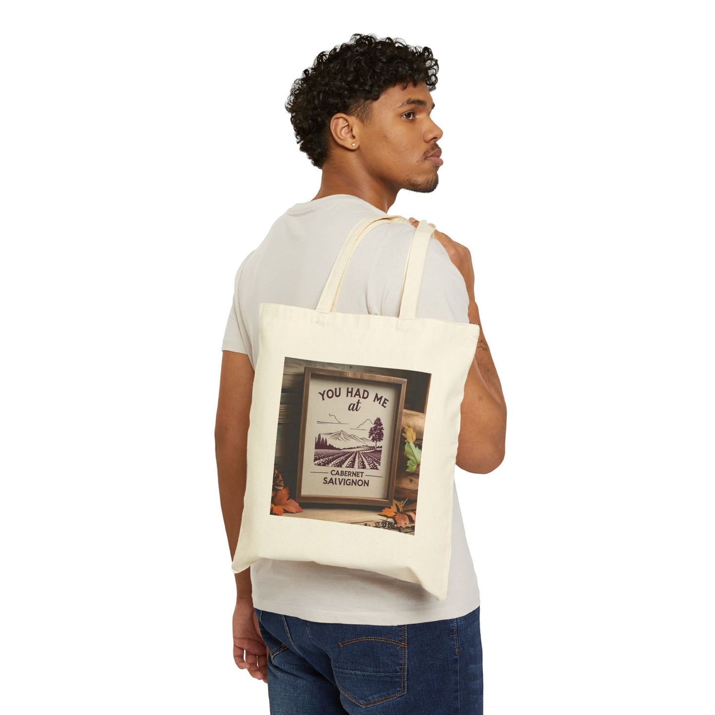 You Had Me at Cabernet Salvignon - Wine Lovers Canvas Tote Bag - Eco-Friendly Shopper, Gift for Wine Enthusiasts, Grocery Bag, Beach Tote, Wine Party Favor
