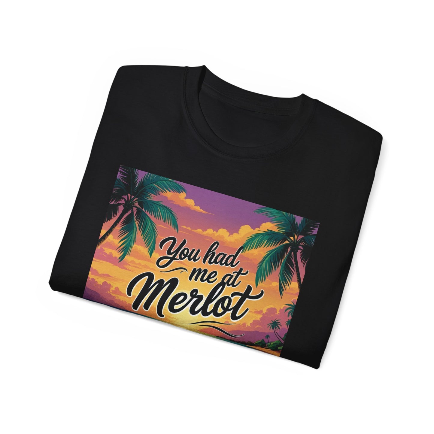 You Had Me at Merlot - T-Shirt with Vintage Wine Merlot Design - You Had Me at Merlot, Unisex Cotton Tee, Great for Wine Lovers, Summer Parties, Gift Idea