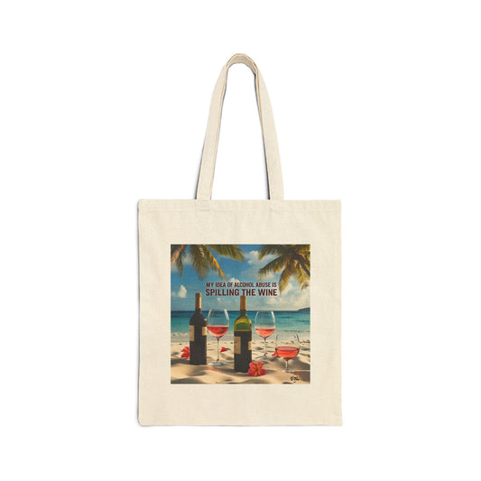 Spilling WIne - Vintage Design Tote Bag for Wine Lovers, Summer Beach Tote, Fun Gift for Friends, Spilling the Wine Canvas Bag, Casual Shopping Tote, Travel Accessory