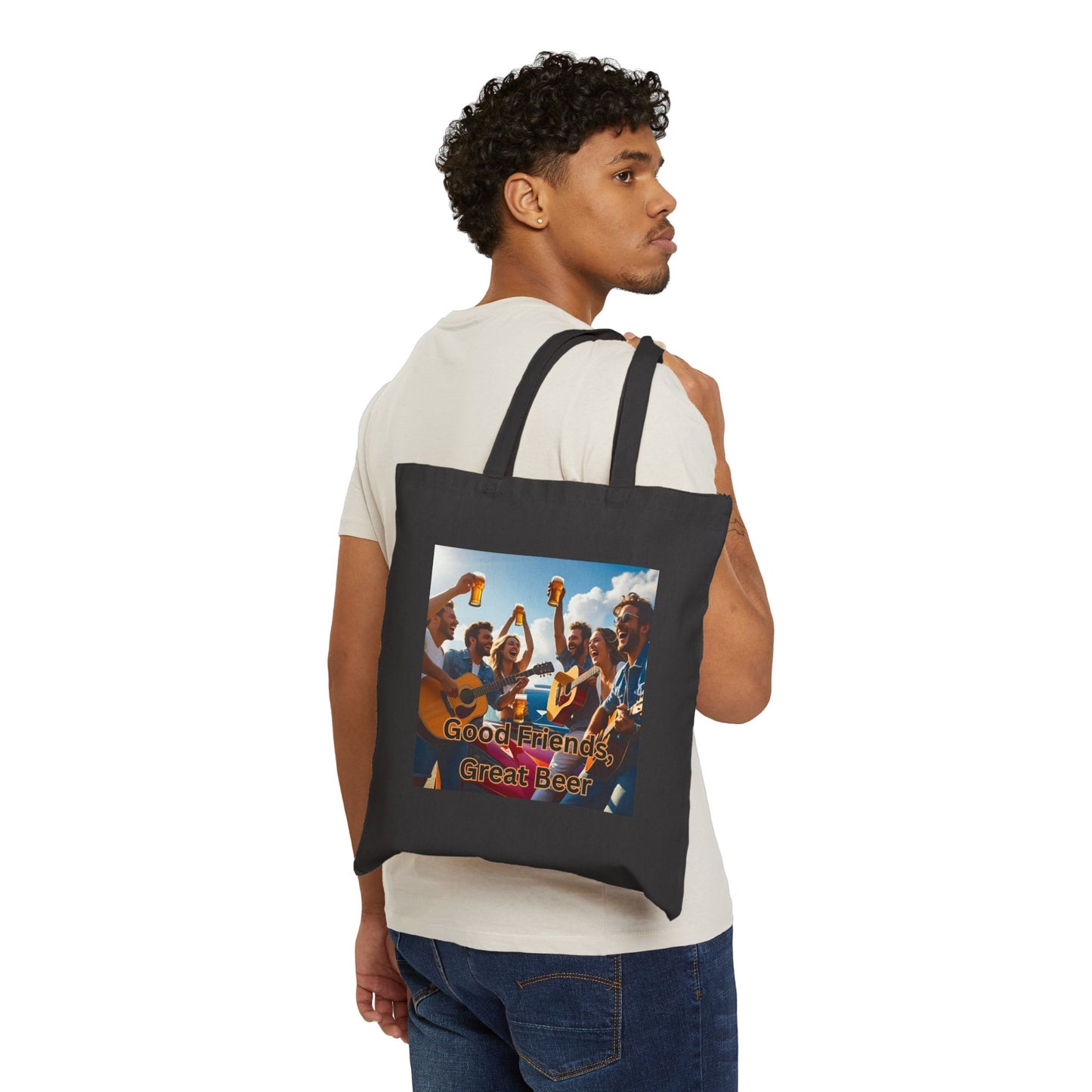 Good Friends, Great Beer - Craft Beer Tote Bag - Perfect for Friends Gatherings, Festivals, Beach Trips, Reusable Shopper, Gift for Beer Lovers