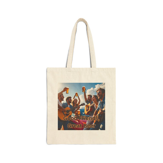 Good Friends, Great Beer - Craft Beer Tote Bag - Perfect for Friends Gatherings, Festivals, Beach Trips, Reusable Shopper, Gift for Beer Lovers