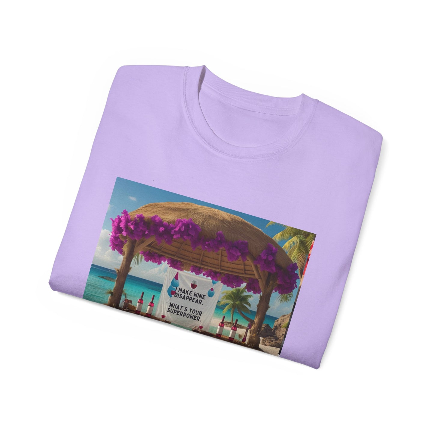 I Make Wine Disappear, What's Your Superpower - Tropical Paradise Tee | Beach Vacation Shirt, Unisex Graphic T-Shirt, Summer Apparel, Gift for Travelers, Holiday Outfit