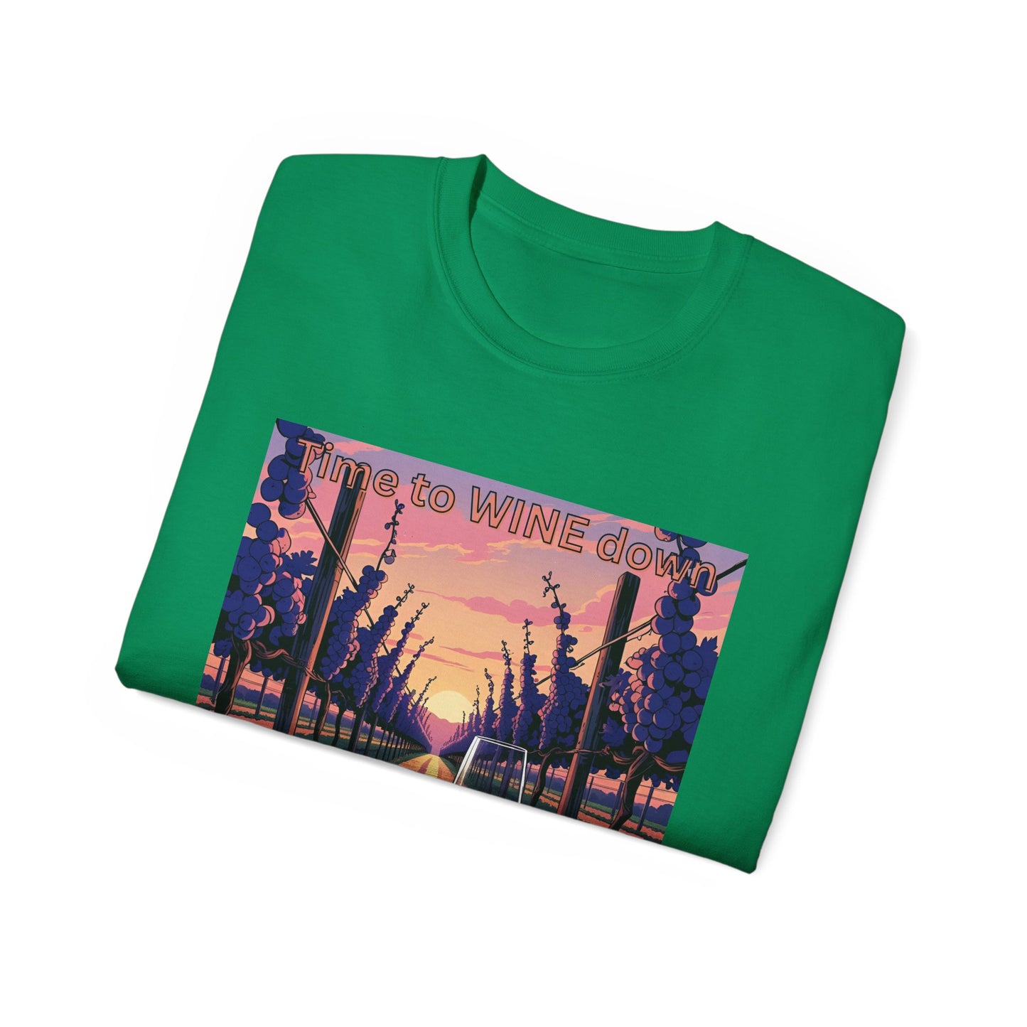 Time to Wine Down - Wine Lover's Unisex Cotton Tee - Perfect for Parties, Gifts, Relaxation, Wine Nights, and Celebrations