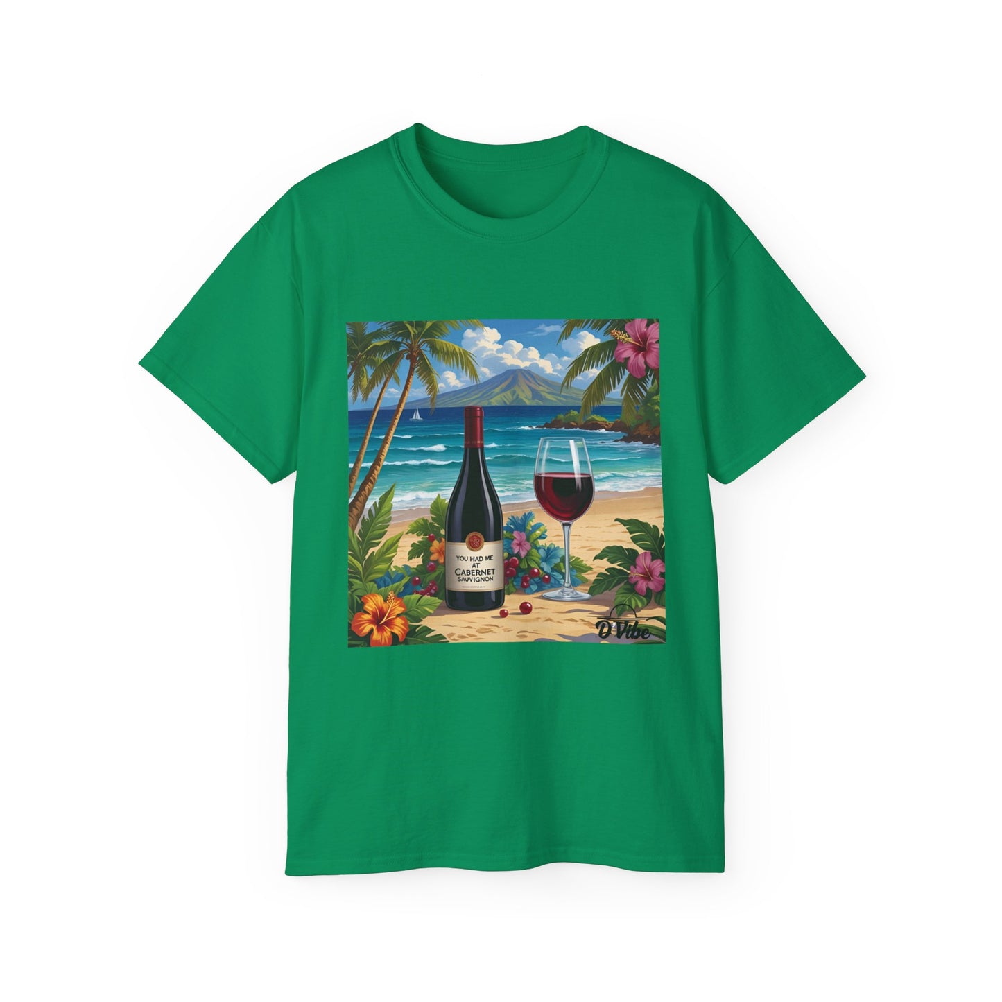 You Had Me at Cabernet - Tropical Wine Vibes Tee | Beach Lover's Unisex Cotton Shirt | Vacation Wear, Gift for Wine Enthusiasts, Summer Style