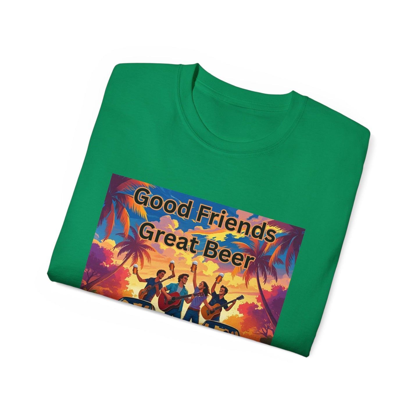 Good Friends Great Beer Unisex Tee, Casual Summer Shirt, Gift for Friends, Beer Lovers T-Shirt, Retro Vibe Graphic Tee