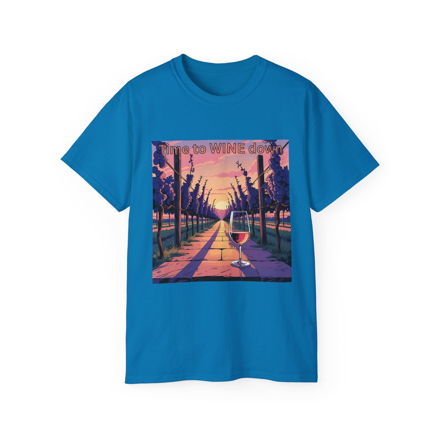 Time to Wine Down - Wine Lover's Unisex Cotton Tee - Perfect for Parties, Gifts, Relaxation, Wine Nights, and Celebrations