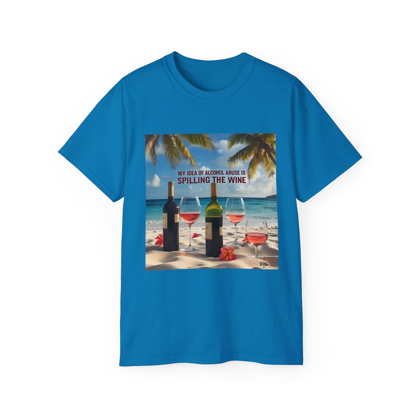 Spilling the Wine - Beach Vibes Wine Tee - Perfect for Summer Gatherings, Gift for Wine Lovers, Casual Outing, Relaxing at the Shore, Beach Party Apparel