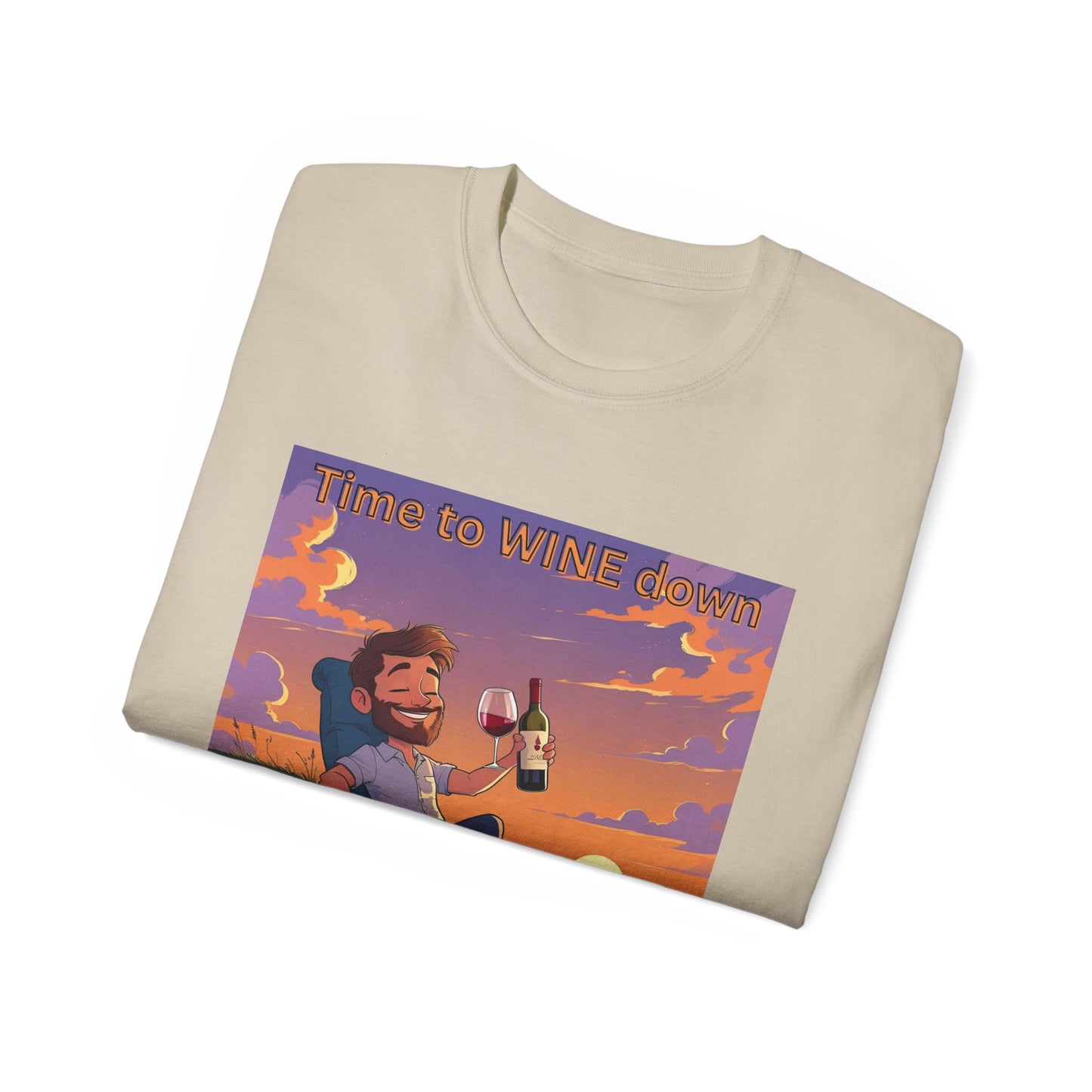 Time to Wine Down - Sunset Wine Vibes Tee, Relaxation Shirt, Unisex Graphic Tee, Gift for Wine Lovers, Summer Party Outfit, Chill Weekend Wear