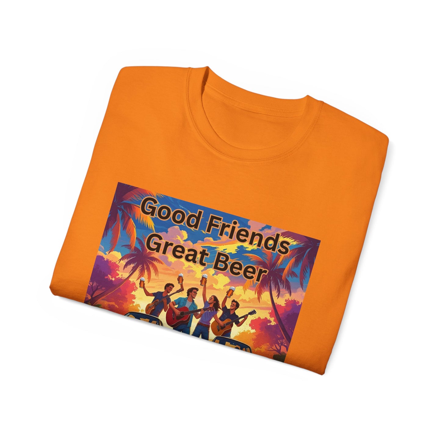 Good Friends Great Beer Unisex Tee, Casual Summer Shirt, Gift for Friends, Beer Lovers T-Shirt, Retro Vibe Graphic Tee