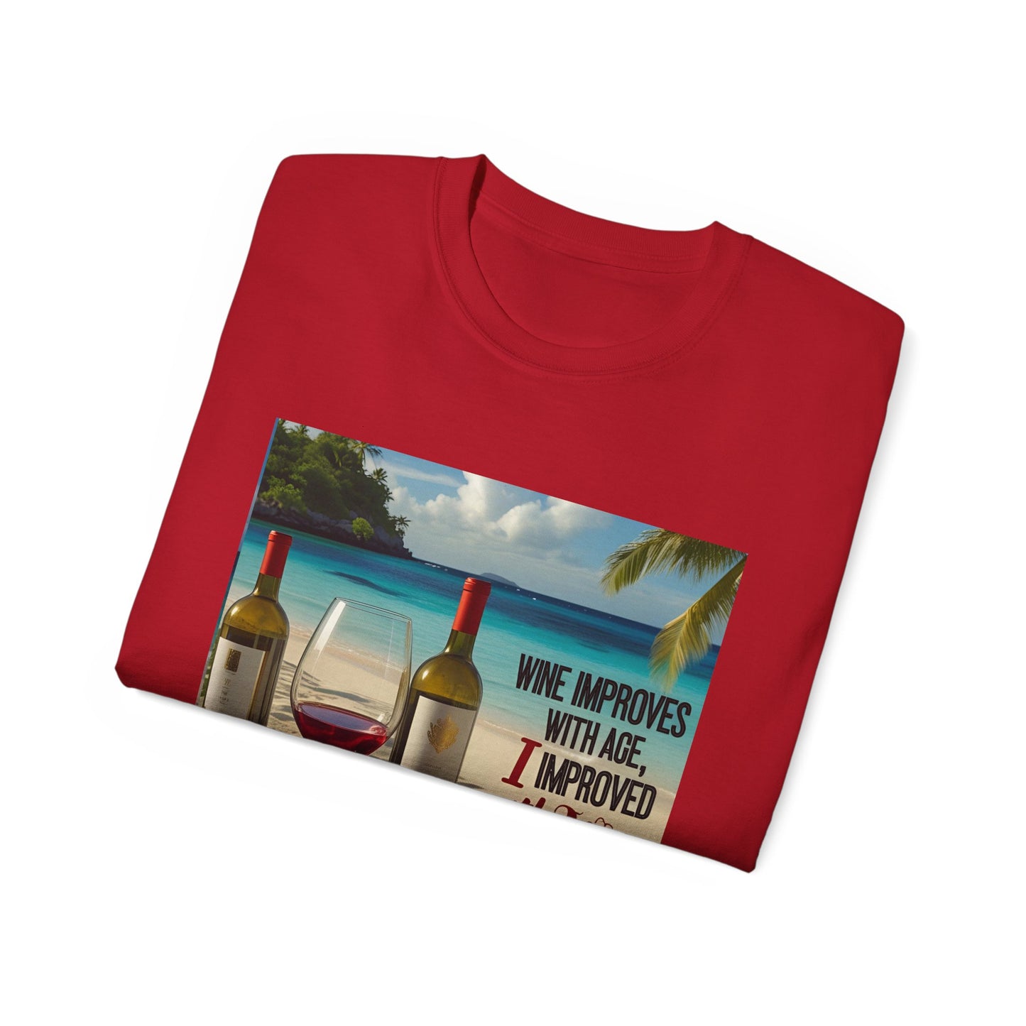 Improve with Wine - Wine Lovers Unisex Tee, Vintage Wine T-Shirt, Funny Gift for Wine Enthusiasts, Casual Summer Shirt, Great for Wine Lovers