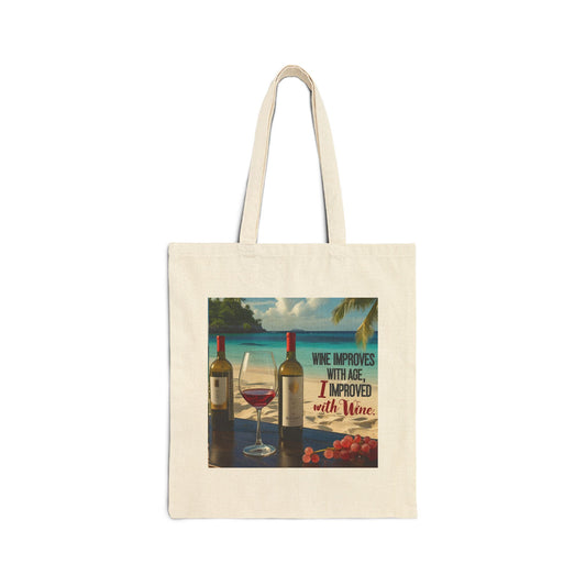 Wine Improves with Age Design, Vintage Wine Lover's Tote Bag ,Perfect for Gifts, Grocery Shopping, Beach Days, Eco-Friendly, Wine [...]