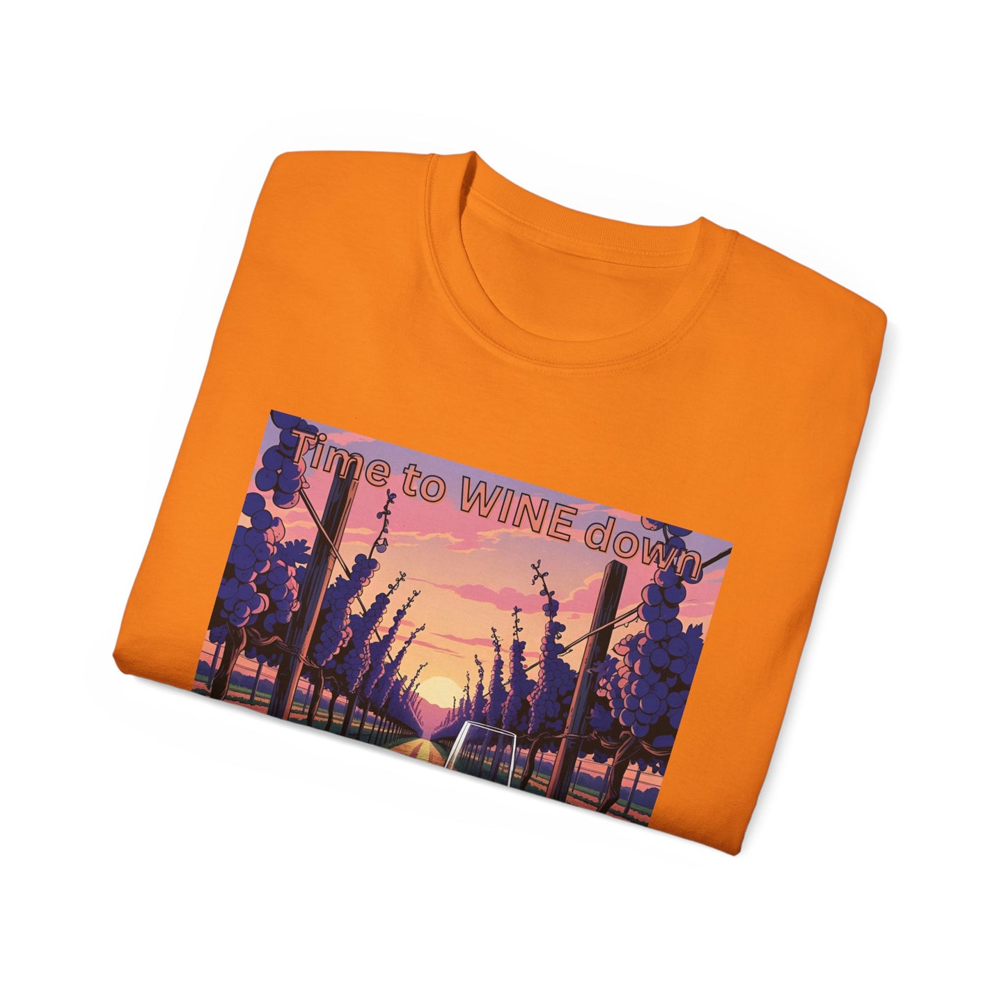 Time to Wine Down - Wine Lover's Unisex Cotton Tee - Perfect for Parties, Gifts, Relaxation, Wine Nights, and Celebrations