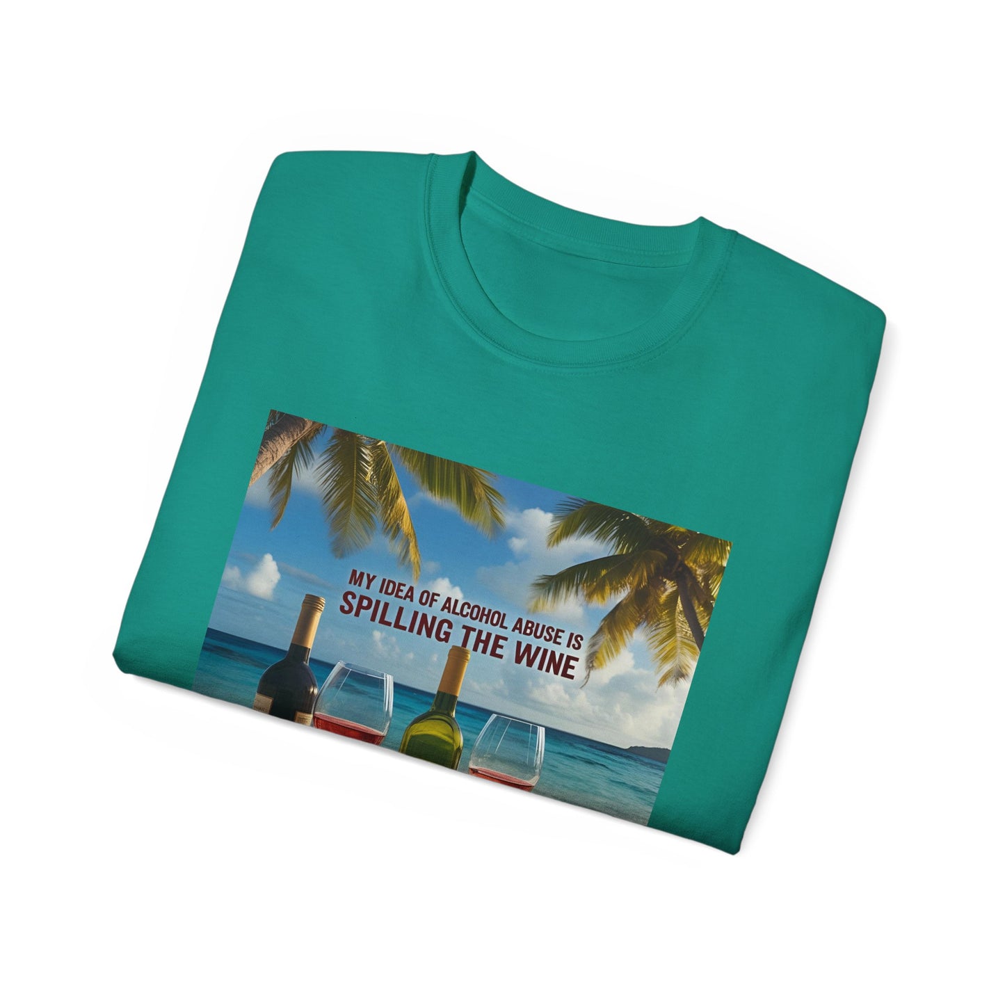 Spilling the Wine - Beach Vibes Wine Tee - Perfect for Summer Gatherings, Gift for Wine Lovers, Casual Outing, Relaxing at the Shore, Beach Party Apparel